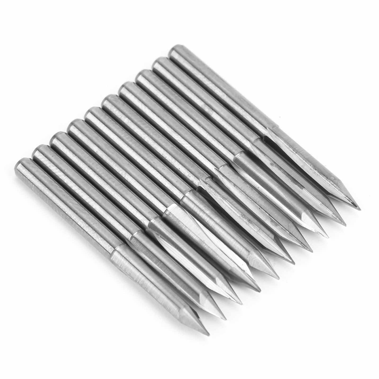 10 Stück 3,175 Mm Fräser Aus Wolframstahl Für Holzschnitzerei Und Gravur, 30° X 0,2 Mm