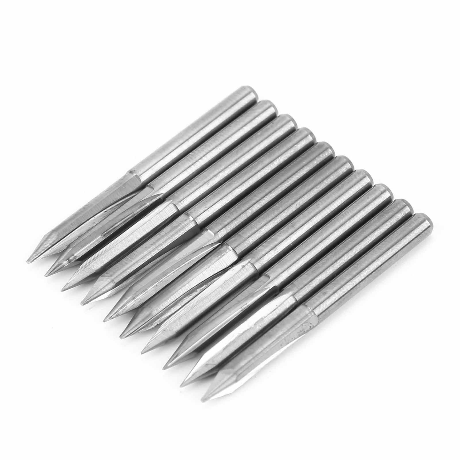 10 Stück 3,175 Mm Fräser Aus Wolframstahl Für Holzschnitzerei Und Gravur, 30° X 0,3 Mm
