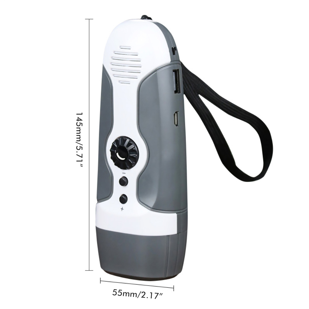 Handkurbel-taschenlampe Mit 3 Leds, Fm-radio Und Alarm Für Reisen, Camping, Bergbau Und Katastrophenfälle