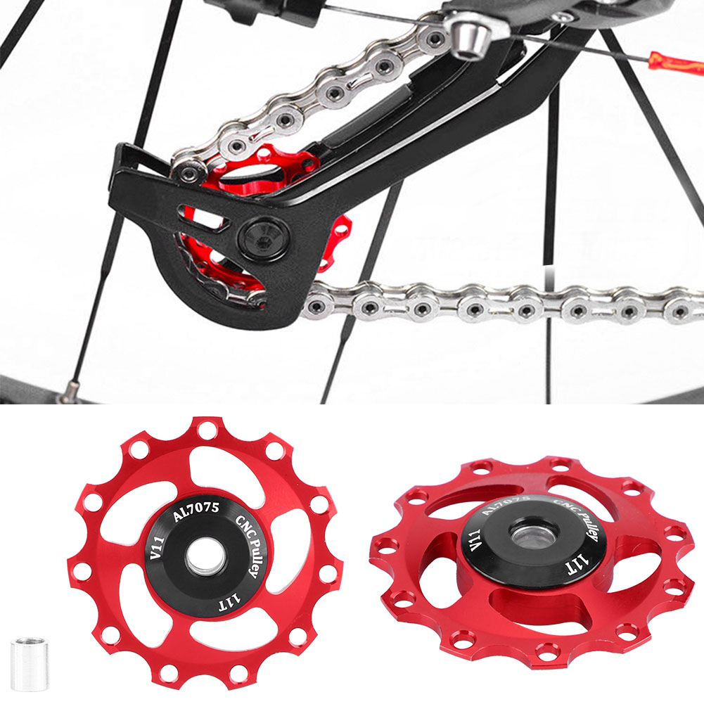 Gub Leichtes 11t Mountainbike-schaltwerk-führungsrad (schwarz/rot)
