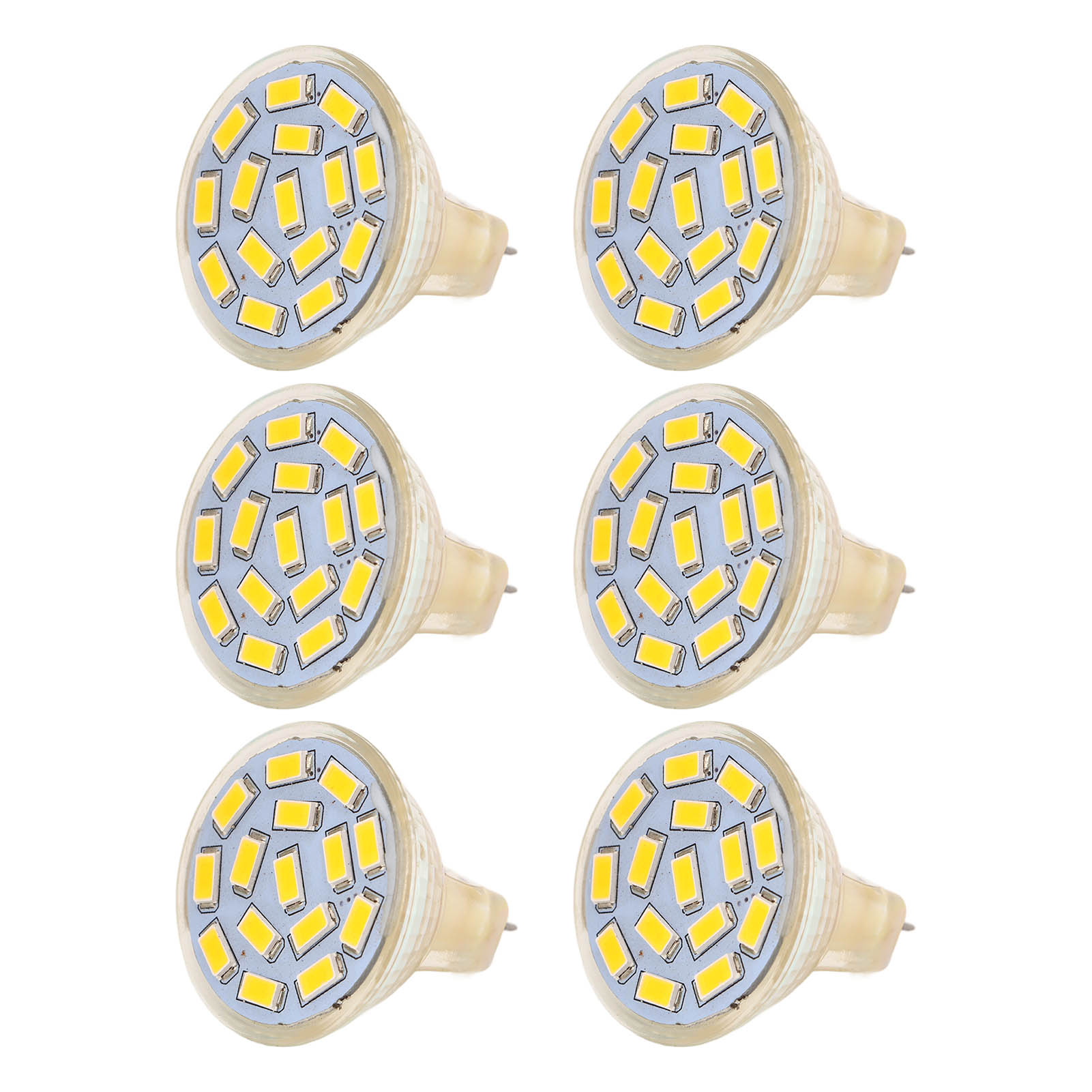 6er-pack Gu4-led-lampen, 270 Lm, 15 Leds, Geringer Energieverbrauch, Mr11, Für Schienenbeleuchtung, 12 V, 3 W, Warmweiß (3000 K)