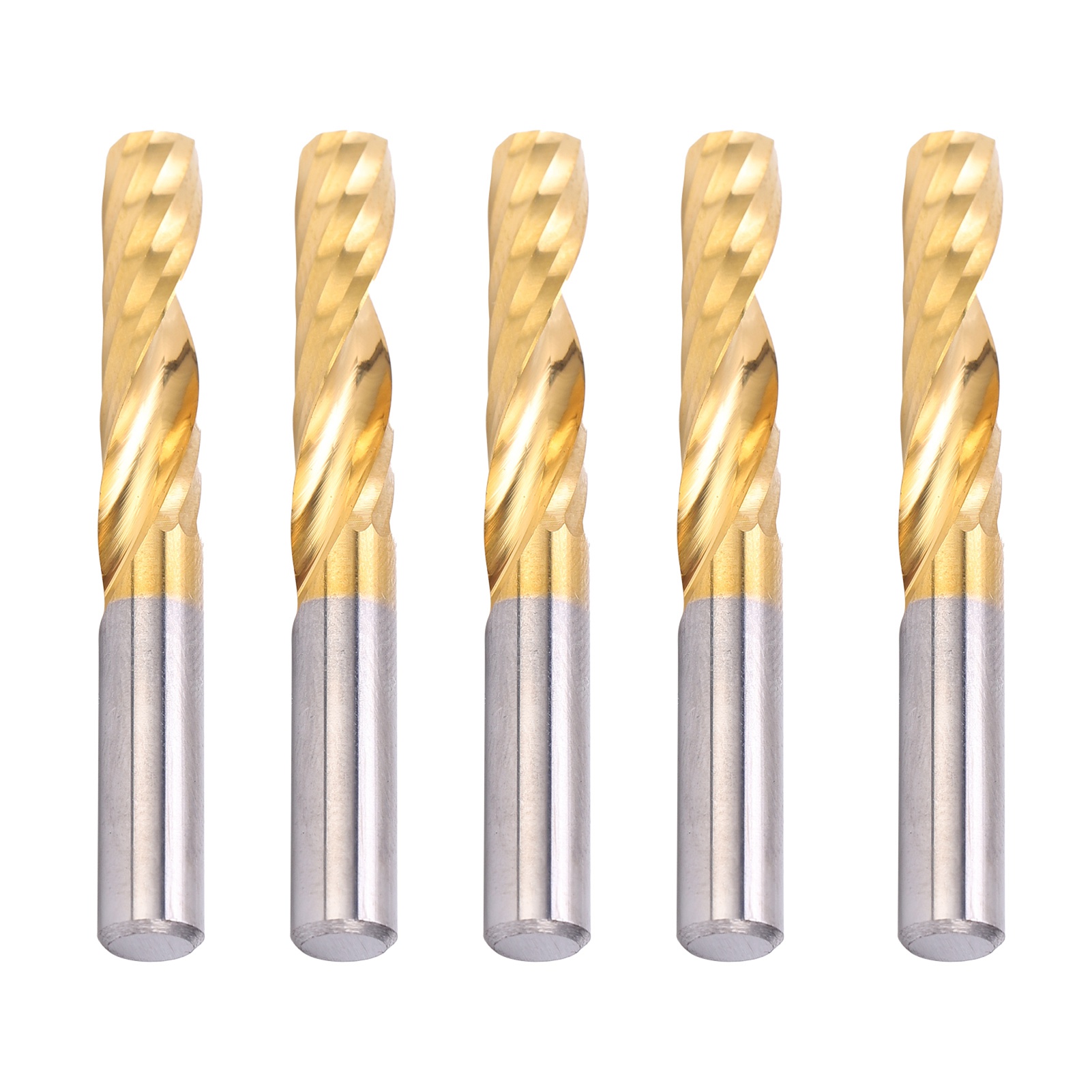 5-teiliges Set Spiralfräser Aus Hss (hochleistungs-schnellstahl) Für Cnc-bearbeitung, 6 X 25 X 50 Mm