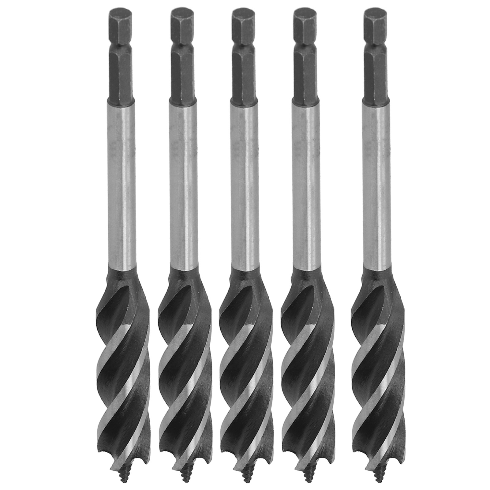 5-teiliges Set Holzbearbeitungsbohrer, Metalllochsäge, Spiralbohrer, 4-fach, 4-nut-sechskantschaft, 16 Mm