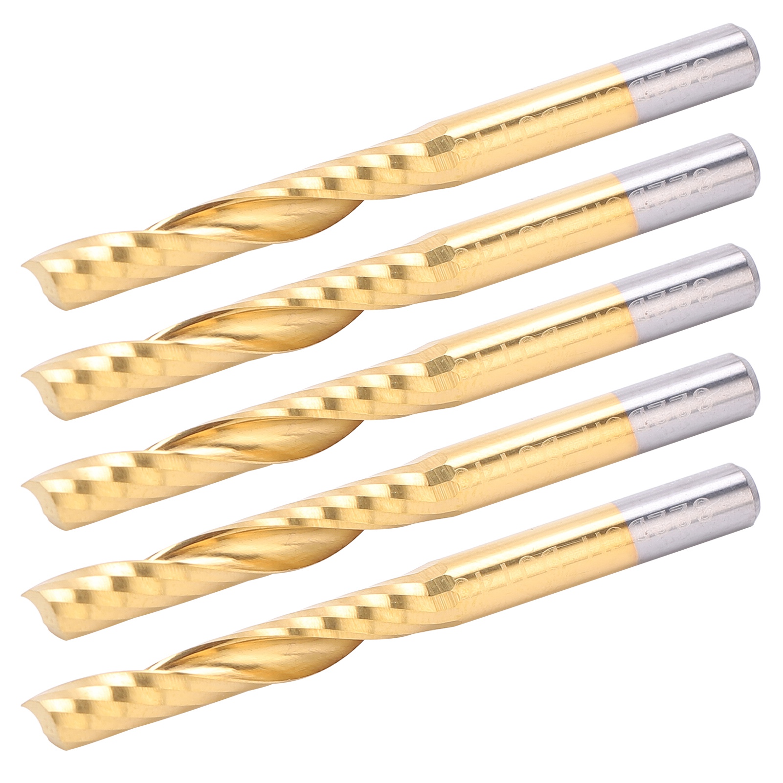 5-teiliges Set Spiral-fräser Für Cnc-fräsen Von Aluminium, 4 X 25 X 45 Mm