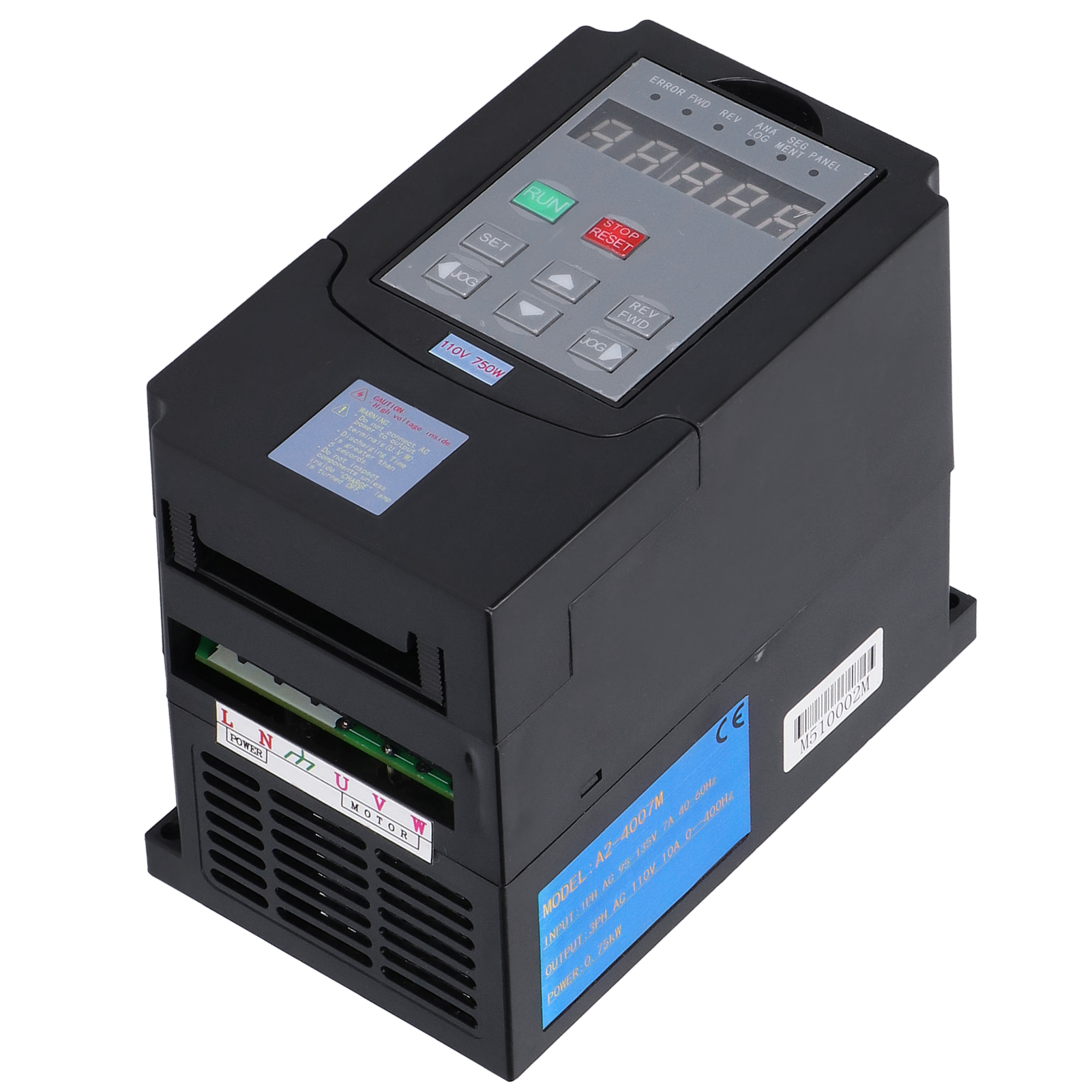 Frequenzumrichter, Einphaseneingang 95–135 V, Dreiphasenausgang Ac 110 V, 0,75 Kw, A2-4007