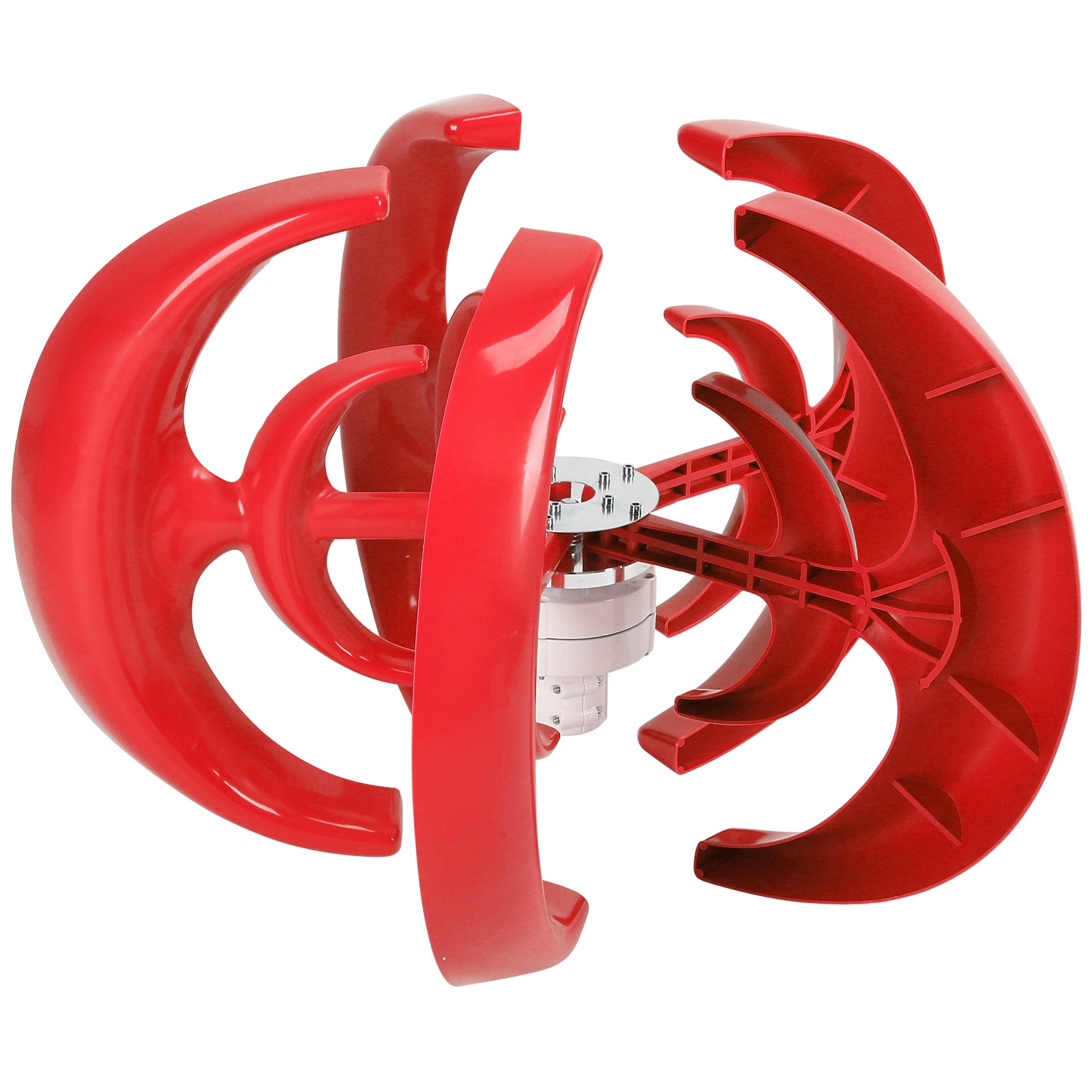 Windturbinen-bausatz 600w 5-blatt-generator Wechselstrommotor Solarsystem Laternentyp Doppelschicht Rot 48v