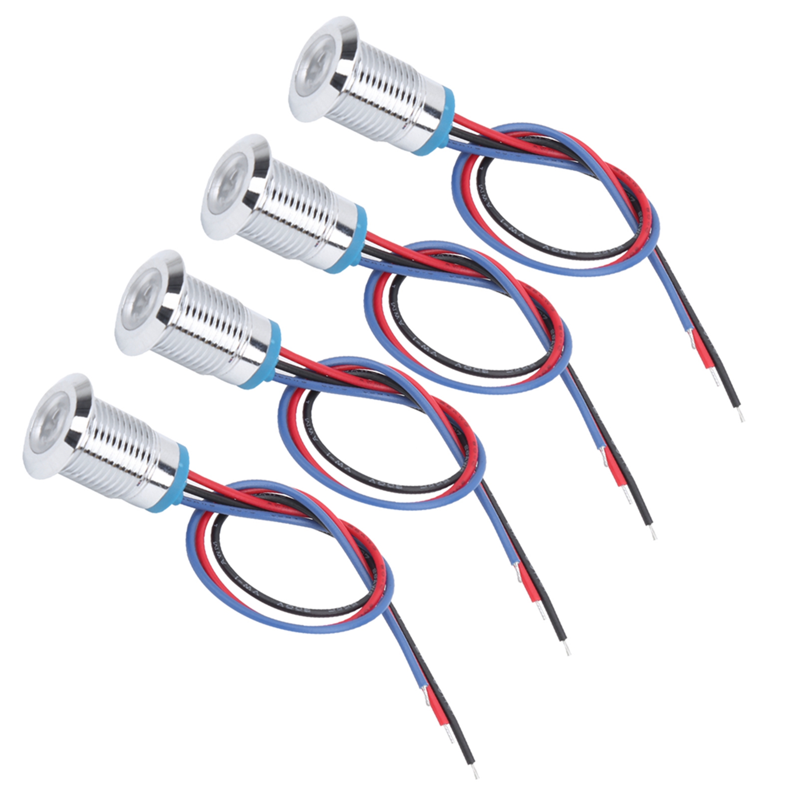 Sets Vorverdrahtete Runde Leds, Wasserdicht, 2-farbiges Licht, Gemeinsame Anode, 12 Mm, 3-6 V (rot Und Blau)