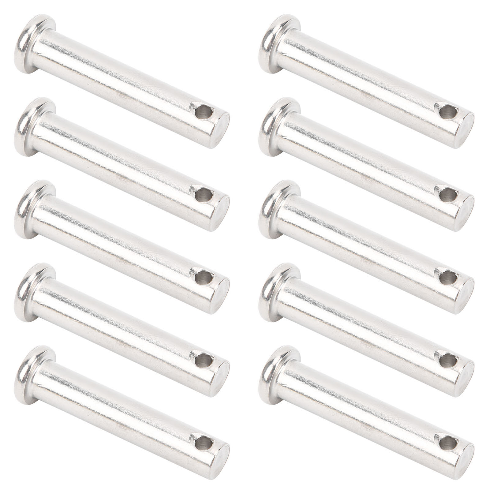 10 Stück Runde Gabelbolzen Mit Flachkopf Aus Edelstahl 304 Zur Positionierung Linearer Beweglicher Teile, M8x40 Mm