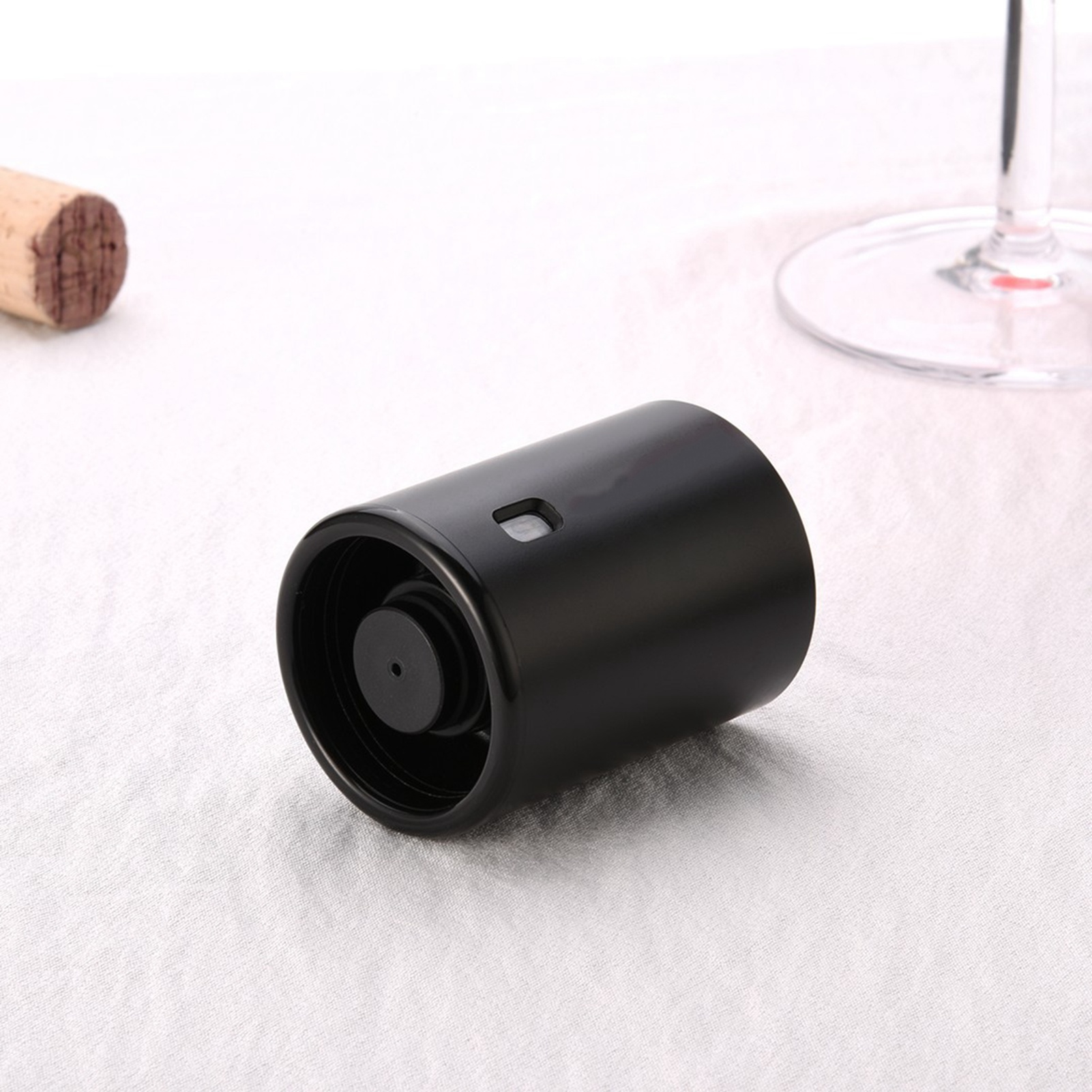 Weinstopper Aus Robustem, Langlebigem Abs-kunststoff, Tragbar, Stabil Und Sicher, Vakuumverschluss Für Rotwein, Schwarz