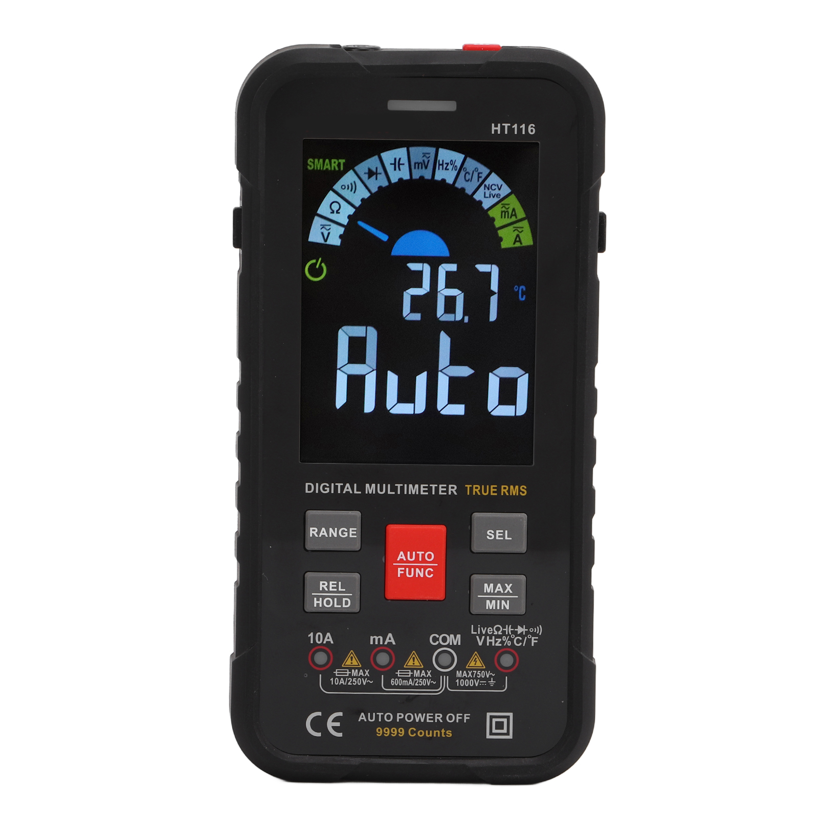 Digitales Lcd-multimeter Mit Großem Display, Intelligentes Multimeter Mit 9999 Zählwerten, Automatischer Erkennung Und Ac/dc-spannungsmessung