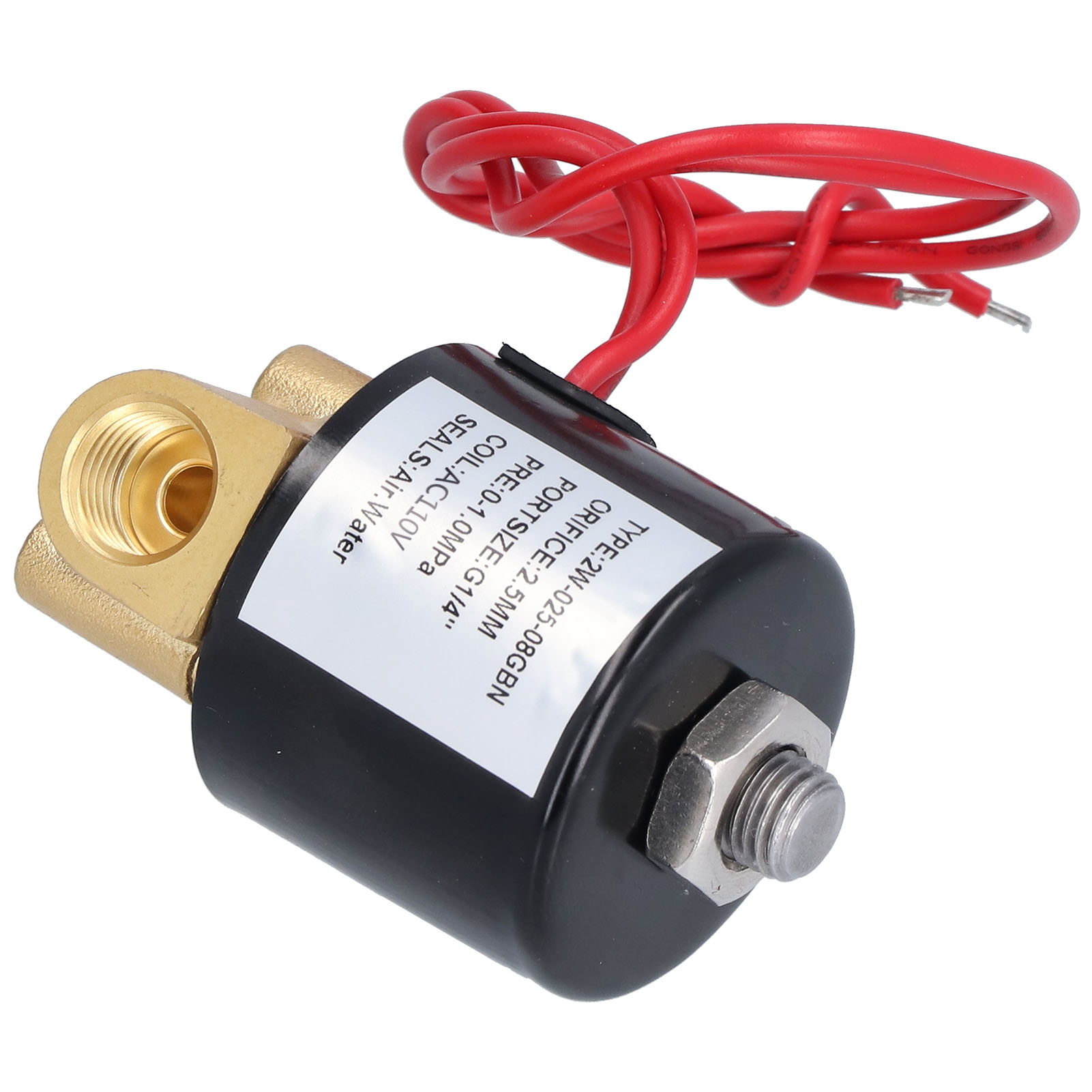2-wege-magnetventil, Direktwirkend, 0–1,0 Mpa, Druckloser Start, 1/4-zoll-anschluss, Elektrisches Magnetventil, 110 V Wechselstrom