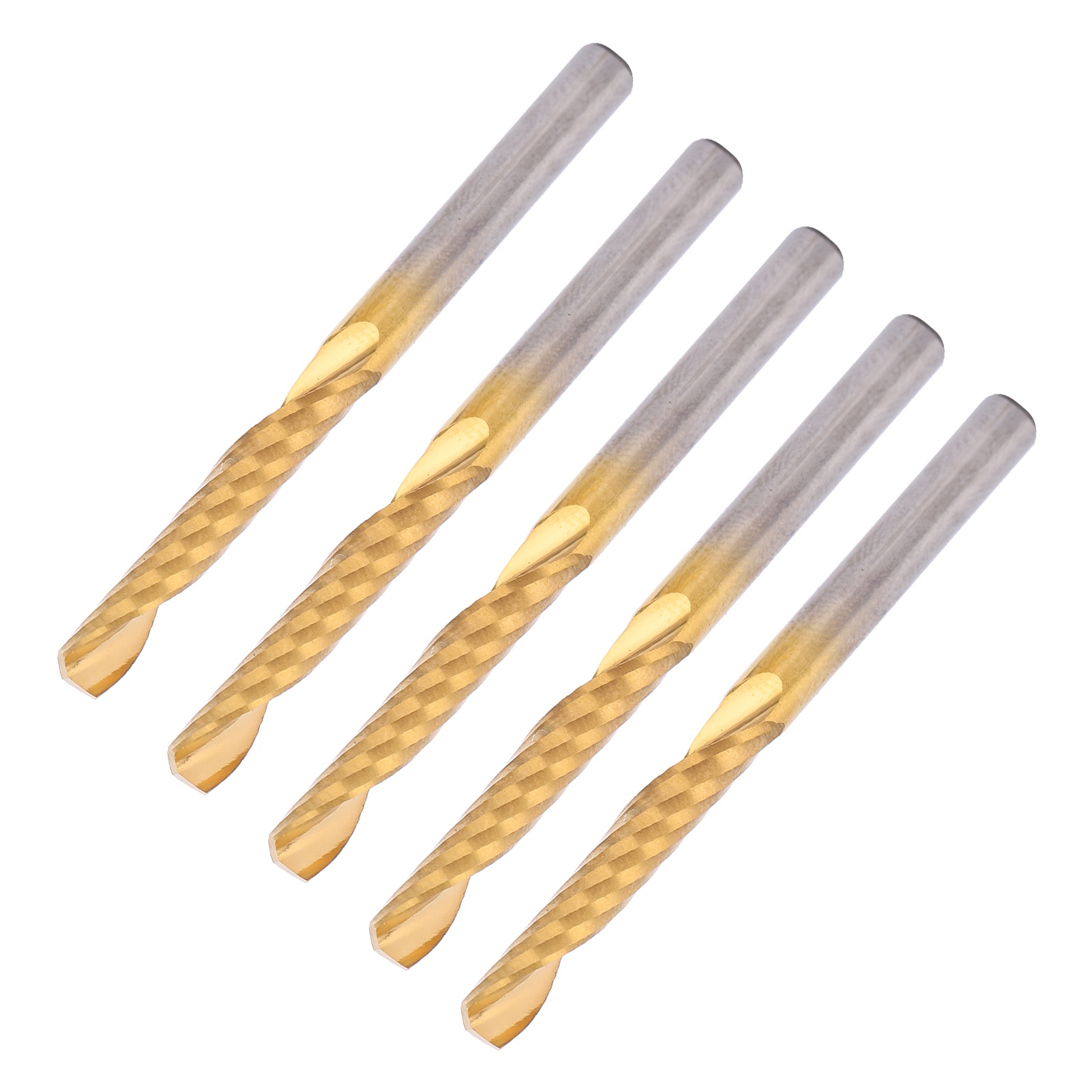 5-teiliges Fräserset Aus Hss-stahl, Einschneidig, Spiralförmig, Cnc-gravurfräser, 4 X 25 X 50 Mm
