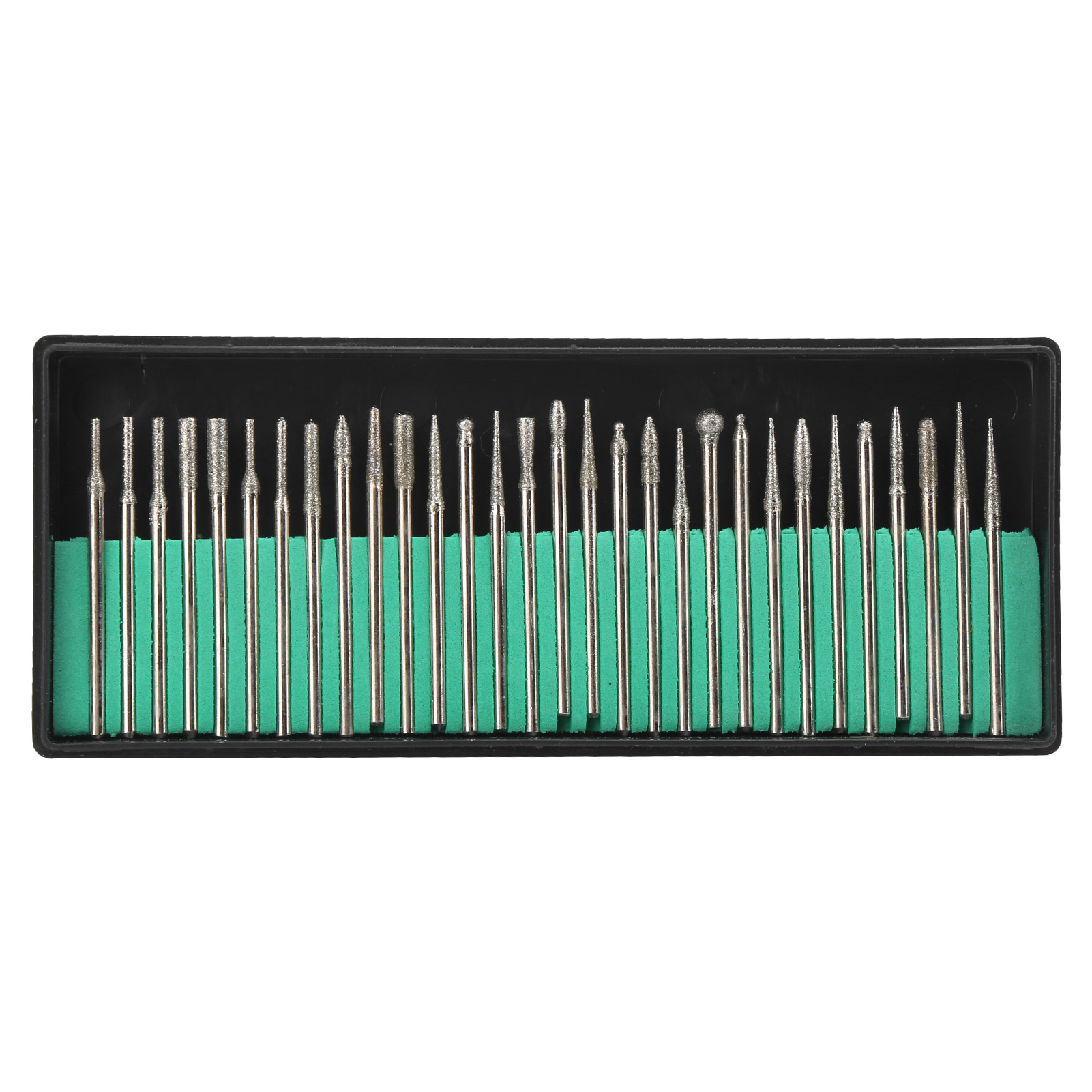 30-teiliges Set Aus Galvanisierten Schleifköpfen, Nadeln Und Polierwerkzeugen Aus Carborundum (3,0 Mm)