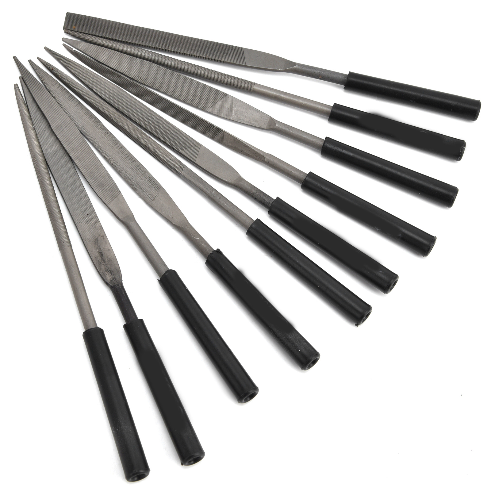 Nadelfeilen-set Mini-schmuckfeilen Aus Kohlenstoffstahl, Einseitig, Zum Glätten Von Metallmodulen, 5 X 180 Mm