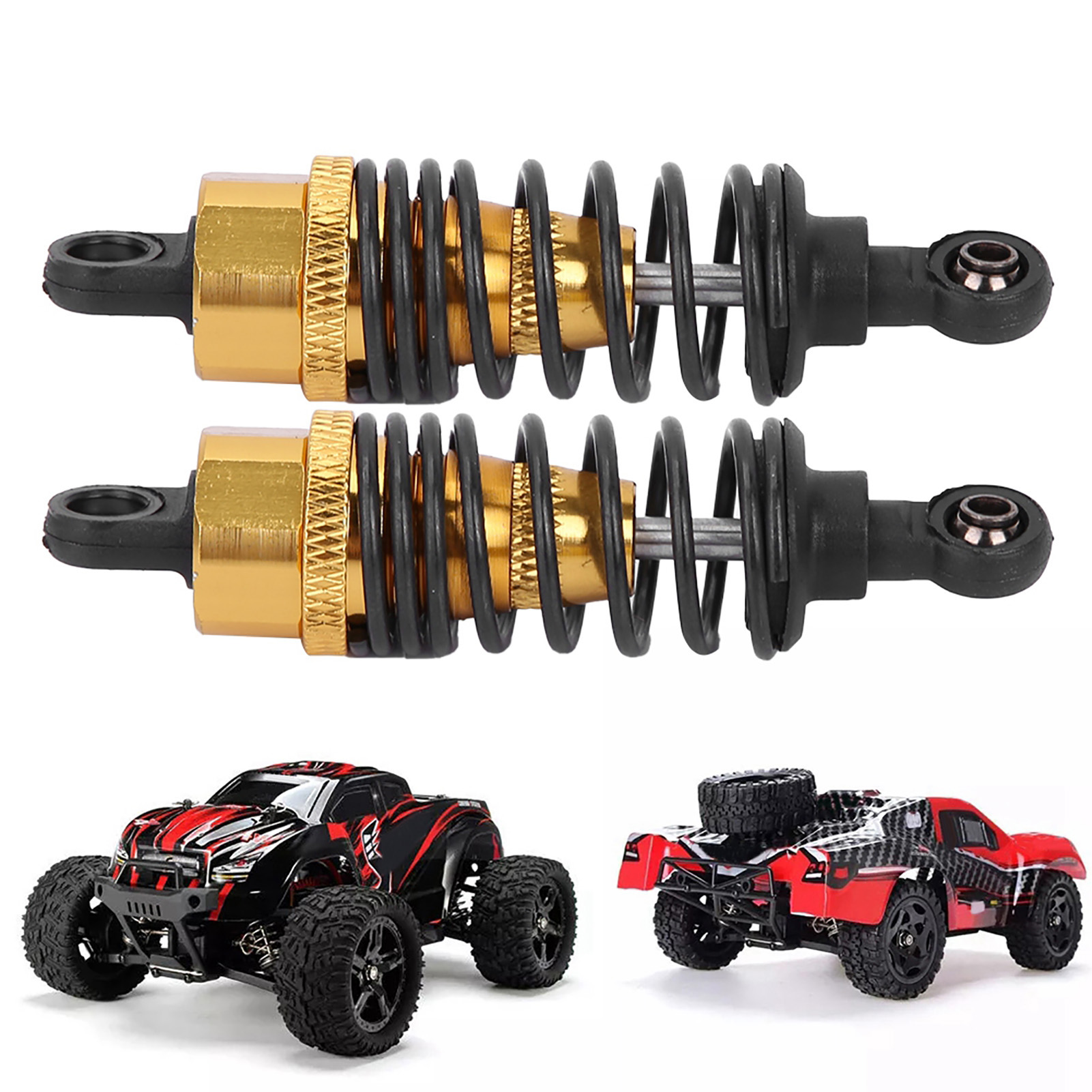 Stück 1/10 Ferngesteuerte Auto-stoßdämpfer Aus Metall Für 1:10 Rc-autos, 68 Mm, Gold