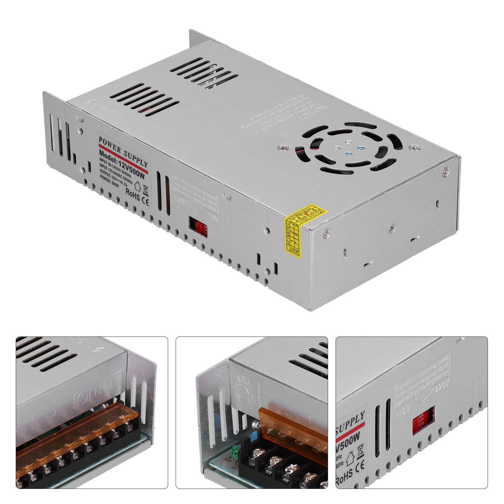 Yy‑500‑12 Regler Schaltnetzteil Ac 90‑264v Auf Dc 12v 41,7a 500w Ip20 Für Überwachungsgeräte