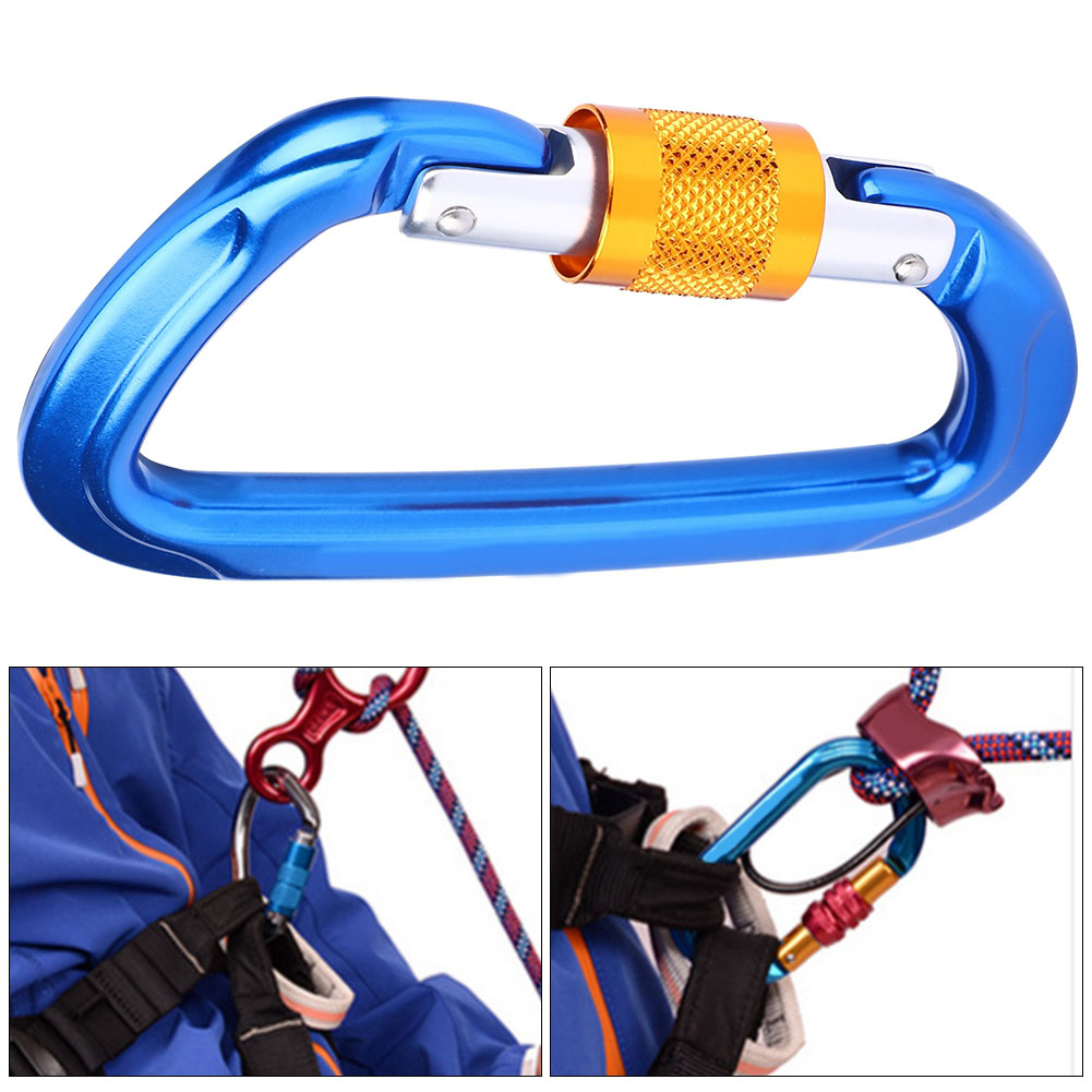 Stück Kletterschnalle Aus Aluminiumlegierung, D-ring-karabiner, Outdoor-sicherheitszubehör (blau)