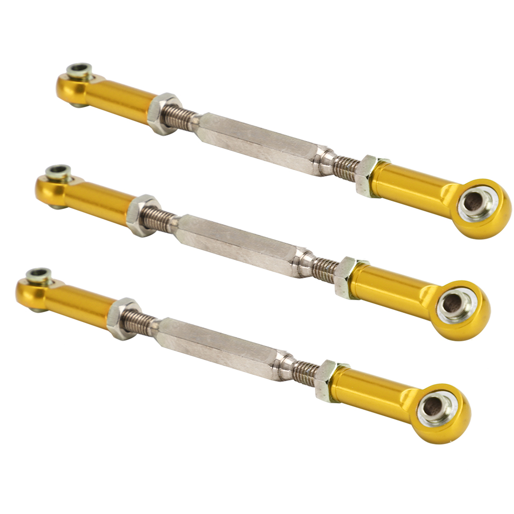 6 Stück 88 Mm Verstellbare Schubstangen Aus Aluminiumlegierung Mit Spannschloss-gelenkverbindungszubehör Für Rc-car-modelle, Goldfarben