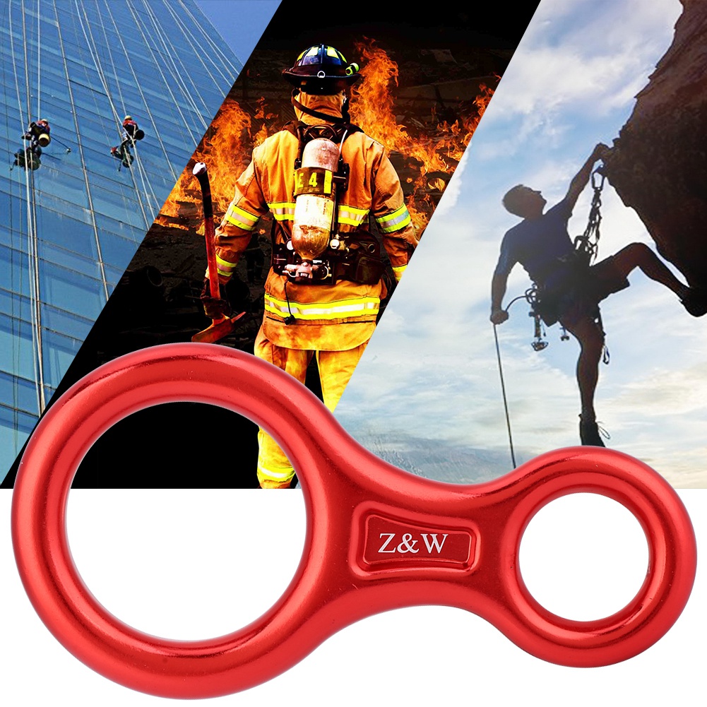 Outdoor-kletterausrüstung 35kn Achtring-speed-drop-device-kletterkarabiner (rot)