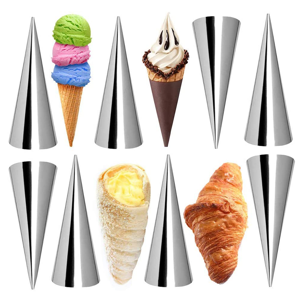 16-teiliges Set Aus Edelstahl-sahnehörnchenformen, Gefüllte Dessert- Und Gebäckkegel, Metallformen, Backwerkzeuge
