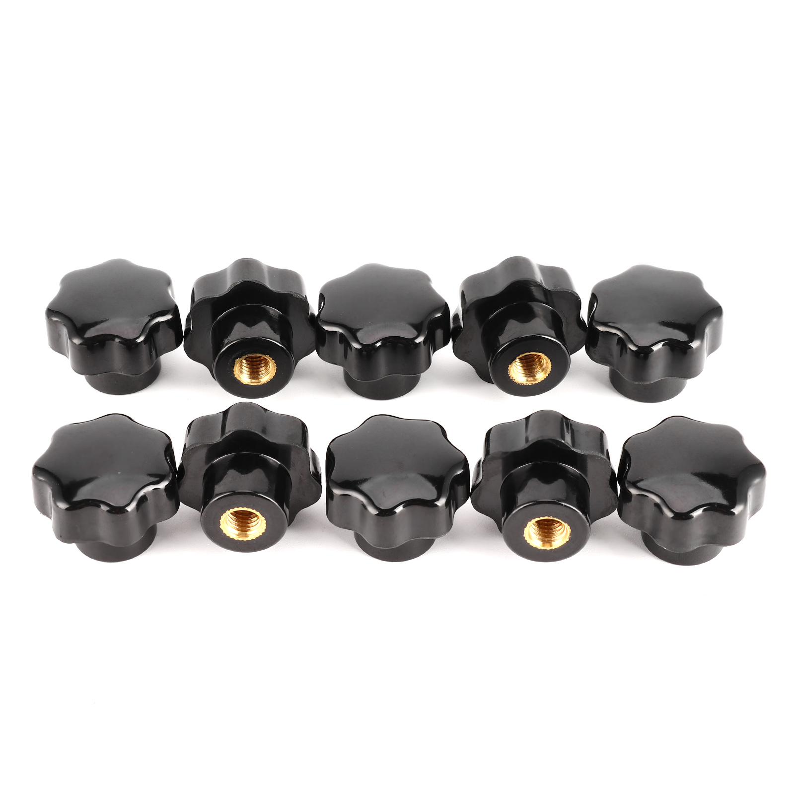 10 Stück Muttern Mit Knaufgriff, 7-stern, 8 Mm Innengewinde, Messingkern Für Werkzeugmaschinen (m8x32 (ohne Durchgangsloch))