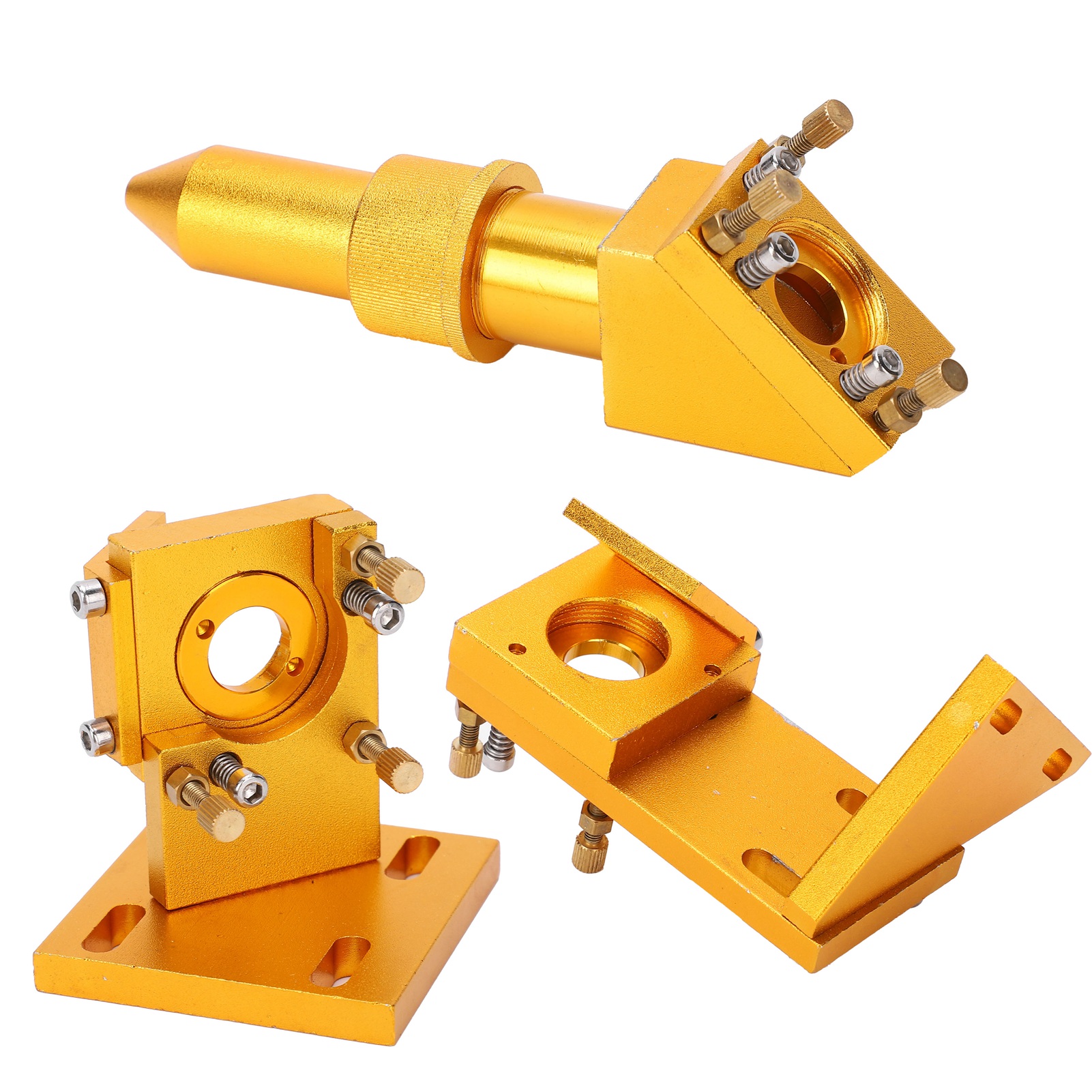 Komplettes Objektivrahmen-set Mit Fokussierhalterung Und Zubehör Für Lasergravurmaschinen, Golden63.5