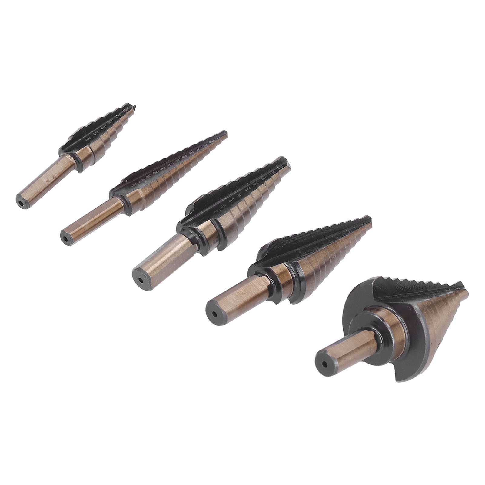 5-teiliges Stufenbohrer-set (zoll) Aus Hochleistungs-schnellstahl, Robust, Langlebig, Schneller, Glatter, Titan-stufenbohrer