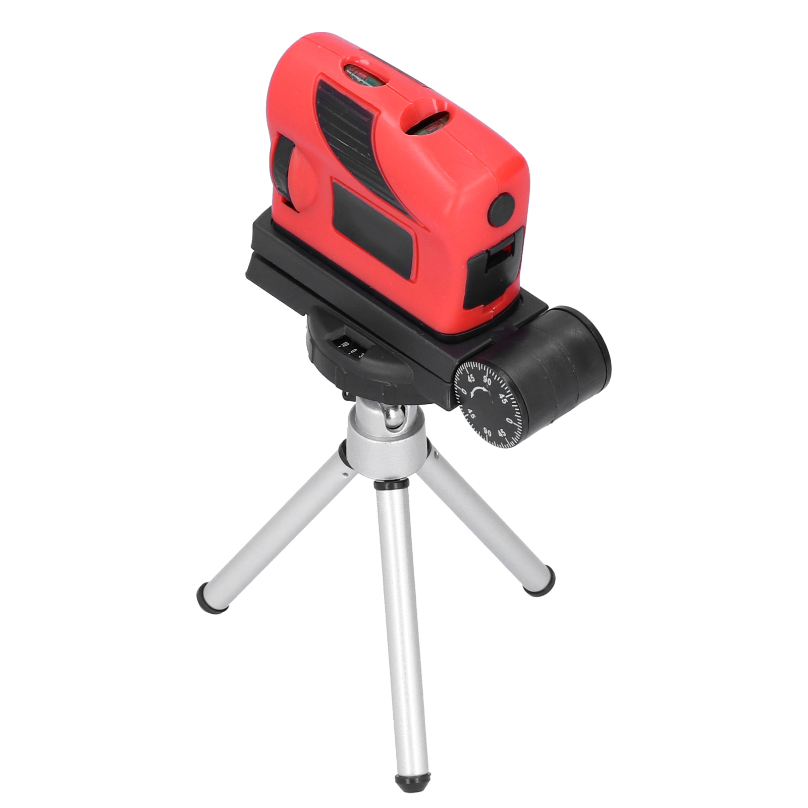 Multifunktionale 4-in-1-wasserwaage Mit Roter Lichtlinie, Mess- Und Nivellierungsfunktion Und Halterung (3 V)