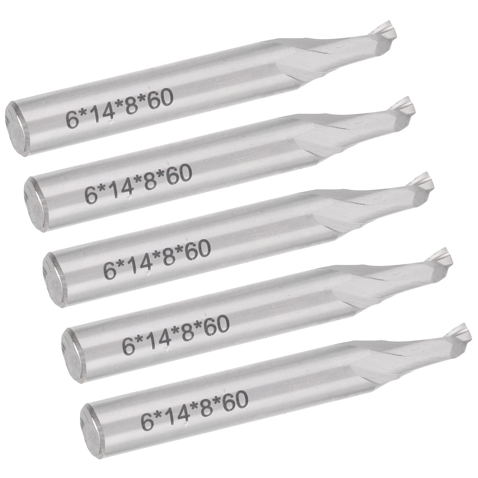 5-teiliges Set Mit 8-mm-schaft-spiralfräsern Aus Hss Für Cnc-fräsen Zum Holzschnitzen