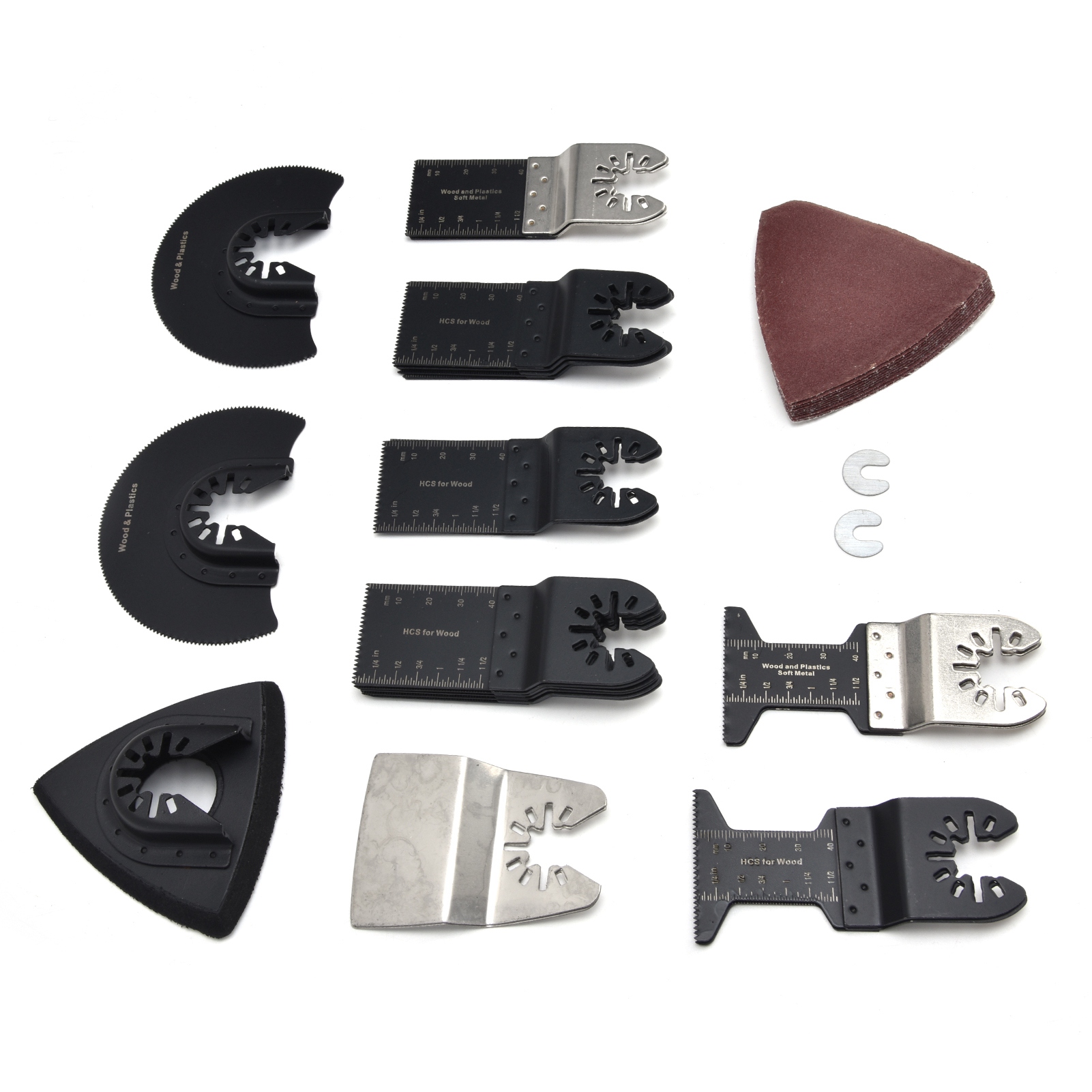 Oszillierendes Sägeblatt Aus Hochkohlenstoffhaltigem Stahl, Gerades Holzbearbeitungs-multitool, Schaufel, Schleifpapier-set