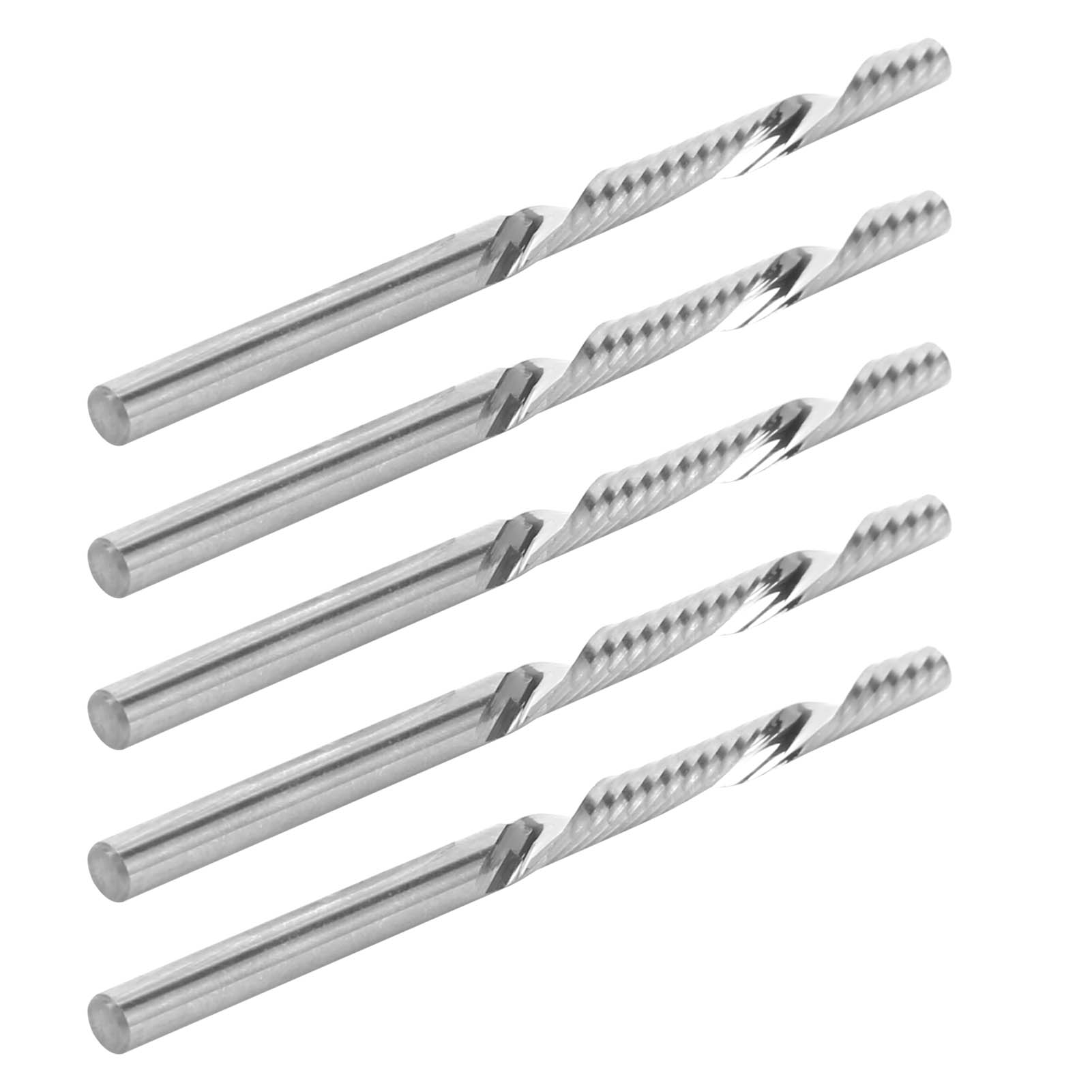 5-teiliges Set Spiralfräser Aus Wolframstahl Für Holzschnitzereien, 3,175 X 3,175 X 28 X 50 Mm