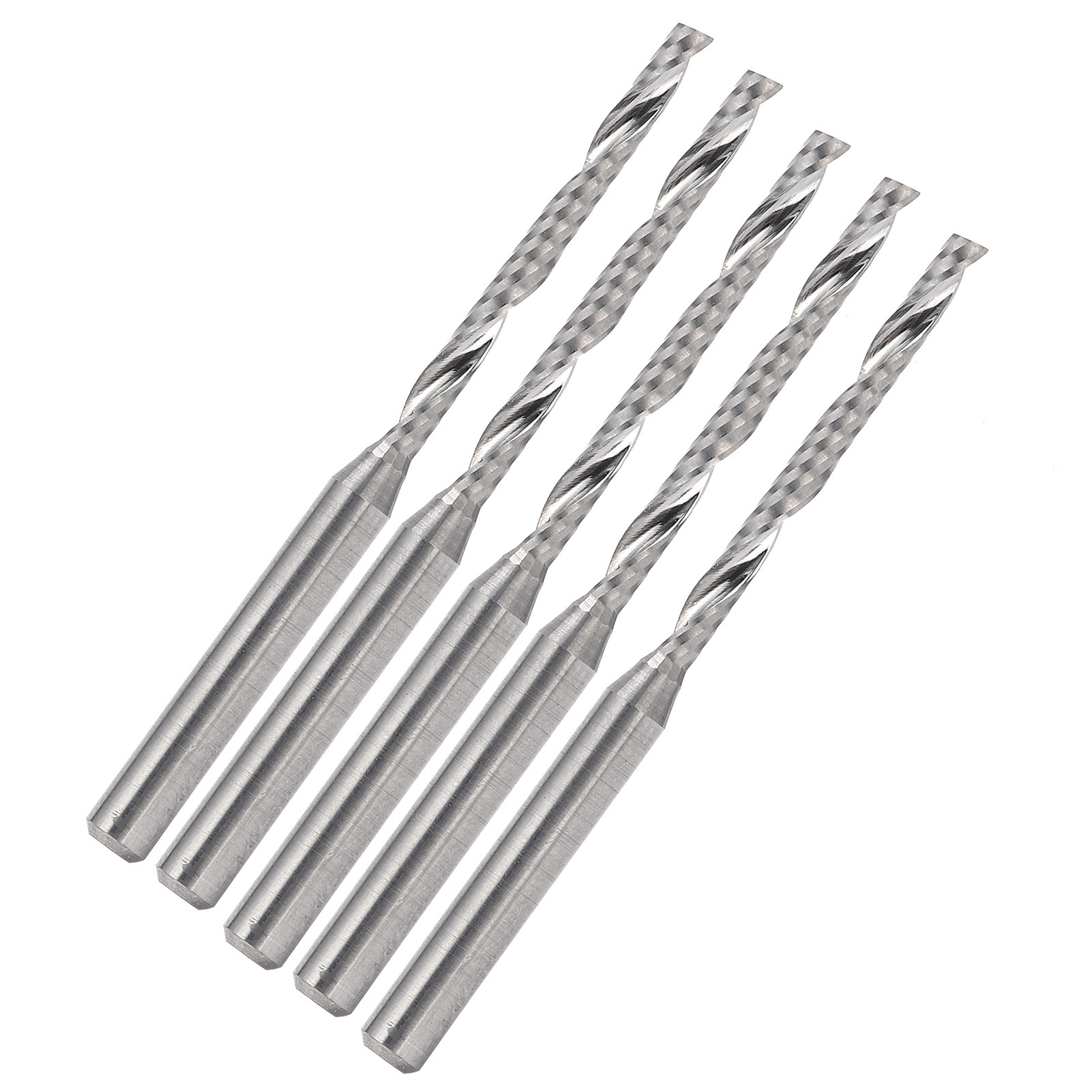 5-teiliges Set Spiralfräser Aus Wolframstahl Für Holzbearbeitung Und -schnitzerei, 3,175 X 2 X 22 X 45 Mm