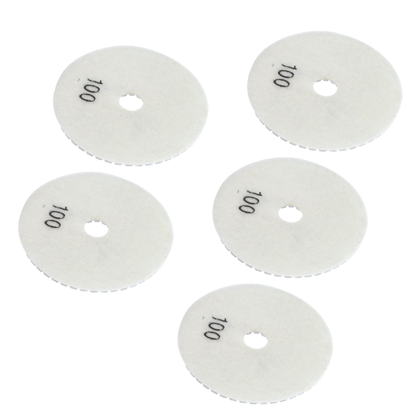 5-teiliges Set Mit 4-zoll-diamant-nasspolierpads, Weichen Schleifscheiben Für Marmor, Granit Und Keramik, Körnung 100