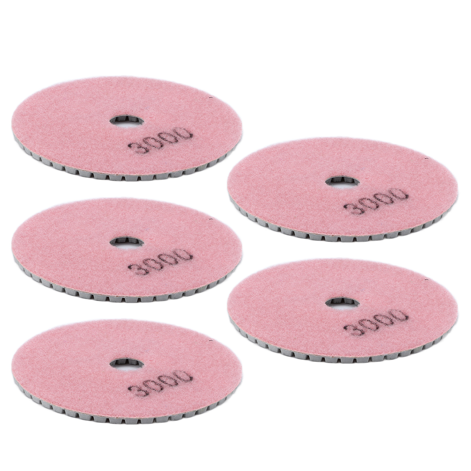 5-teiliges Set Mit 4-zoll-diamant-nasspolierpads, Weichen Schleifscheiben Für Marmor, Granit Und Keramik, Körnung 3000