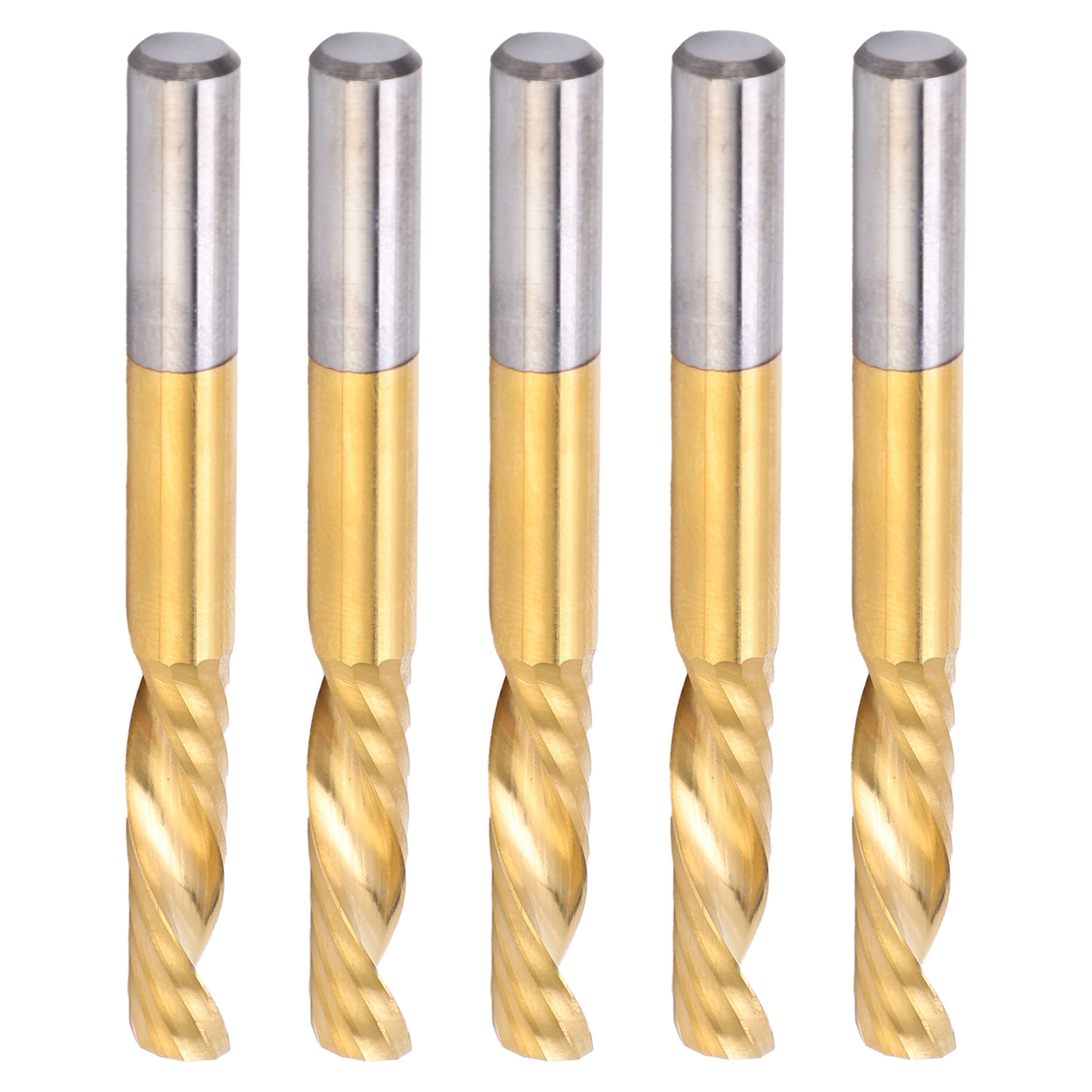 5-teiliges Set Schaftfräser, Titanbeschichtet, 1-schneidig, Cnc-spiralfräser, Hss-fräser, 6 X 25 X 60 Mm