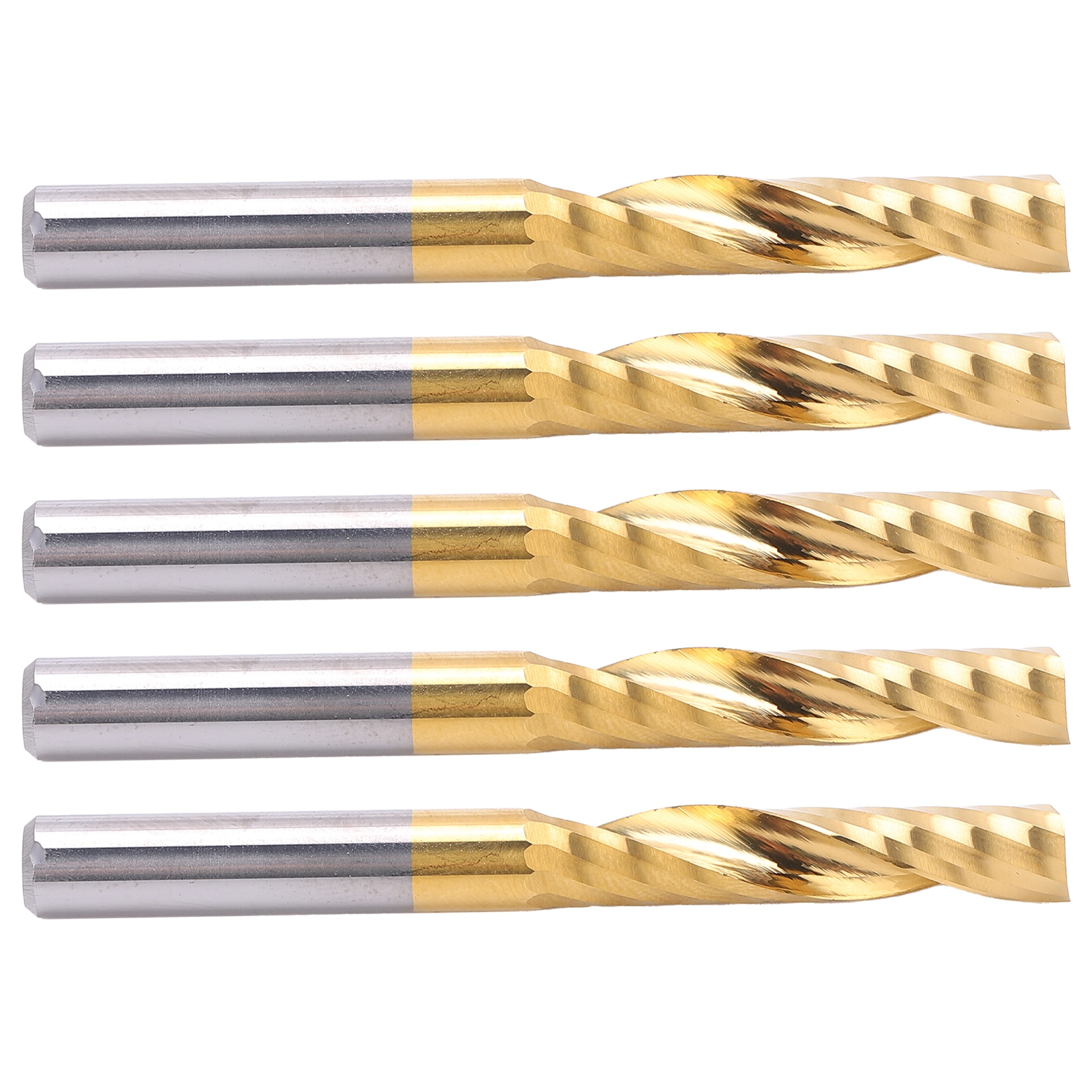 5-teiliges Spiralfräser-set Aus Hss-stahl Für Cnc-bearbeitung, 6 X 32 X 60 Mm