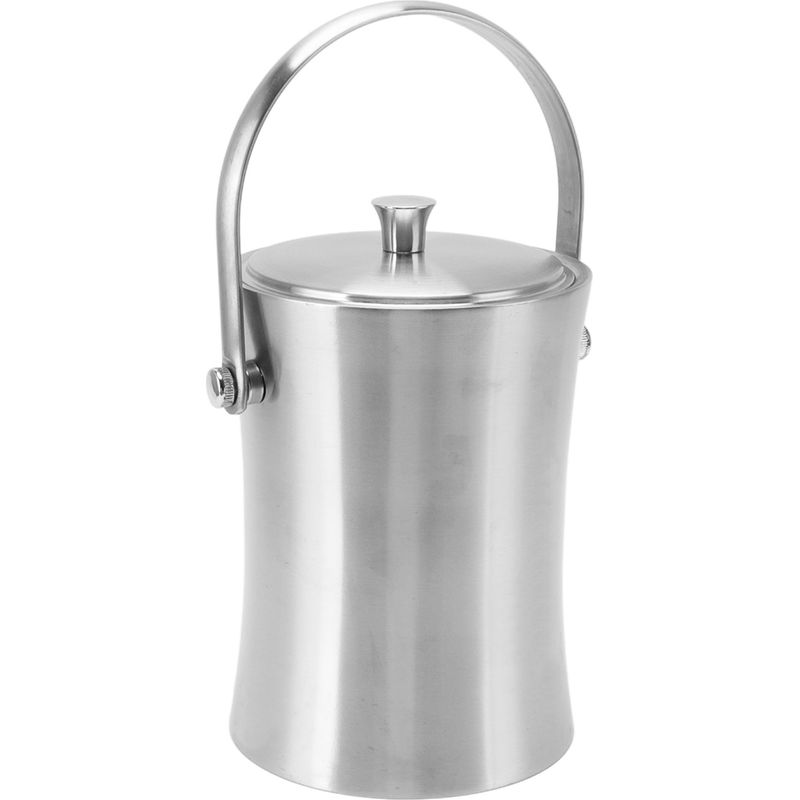 Doppelwandiger 1-liter-eiskübel Aus Edelstahl, Ausladende Form, Mit Deckel Und Eistrennsystem, Ideal Für Champagner Und Wein.