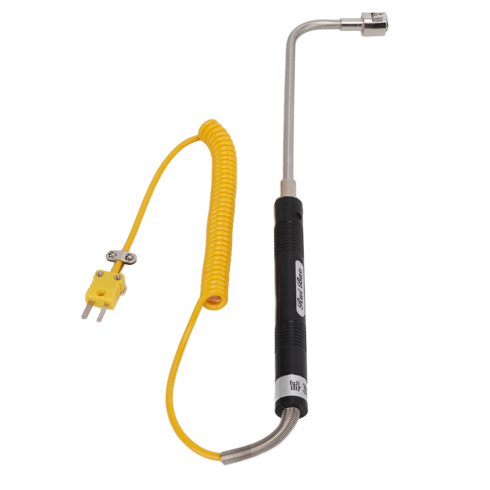 Thermoelement Typ K, Hitzebeständiger Stahl-thermoelementsensor Mit Isoliertem Griff, Hohe Genauigkeit, Schnelle Ansprechzeit Für Temperaturmessungen, Gebogener Schaft, Oberflächen-thermoelement
