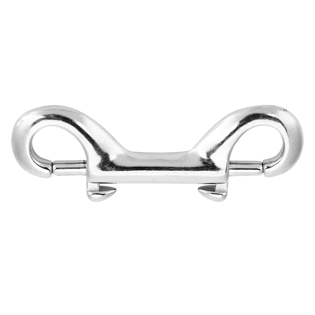 Silberner, Robuster Doppelseitiger Karabinerhaken Aus Edelstahl Mit Schnappverschluss Für Taucher (77 Mm)