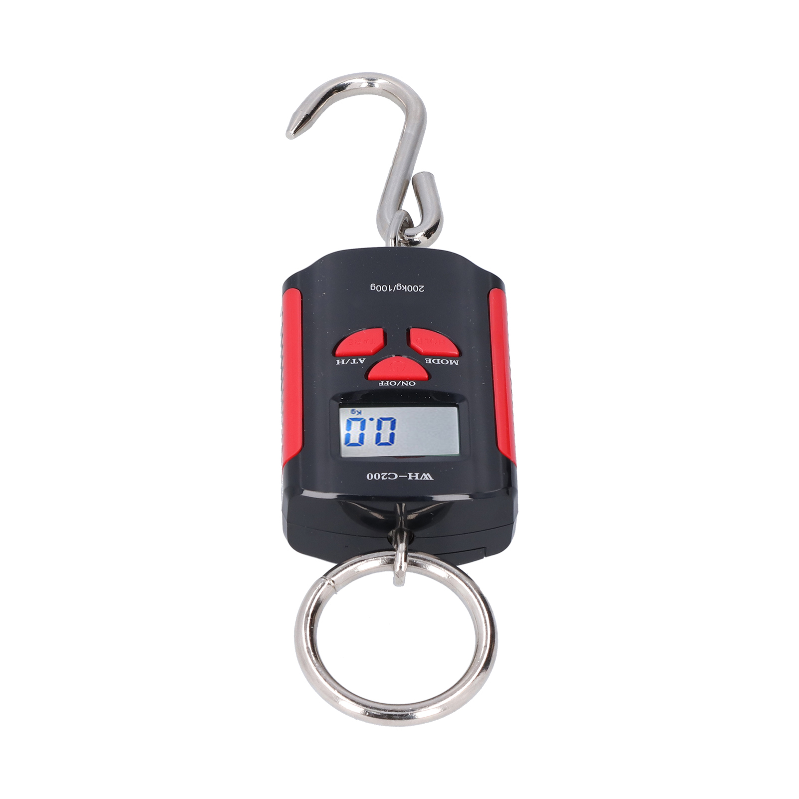 Kranwaage 200 Kg, Schwerlast-hängegewichtshaken, Steelyard, Tragbar, Elektronisch, Hd-hintergrundbeleuchtung (rot/schwarz)