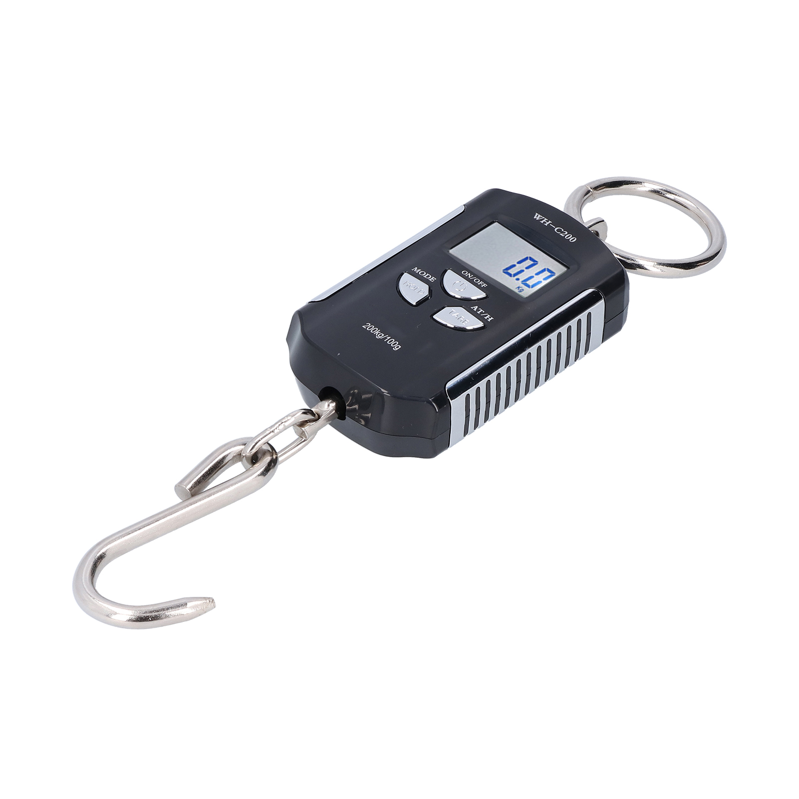 Kranwaage 200 Kg, Schwerlast-hängegewichtshaken, Tragbar, Elektronisch, Hd-hintergrundbeleuchtung (silber/schwarz)