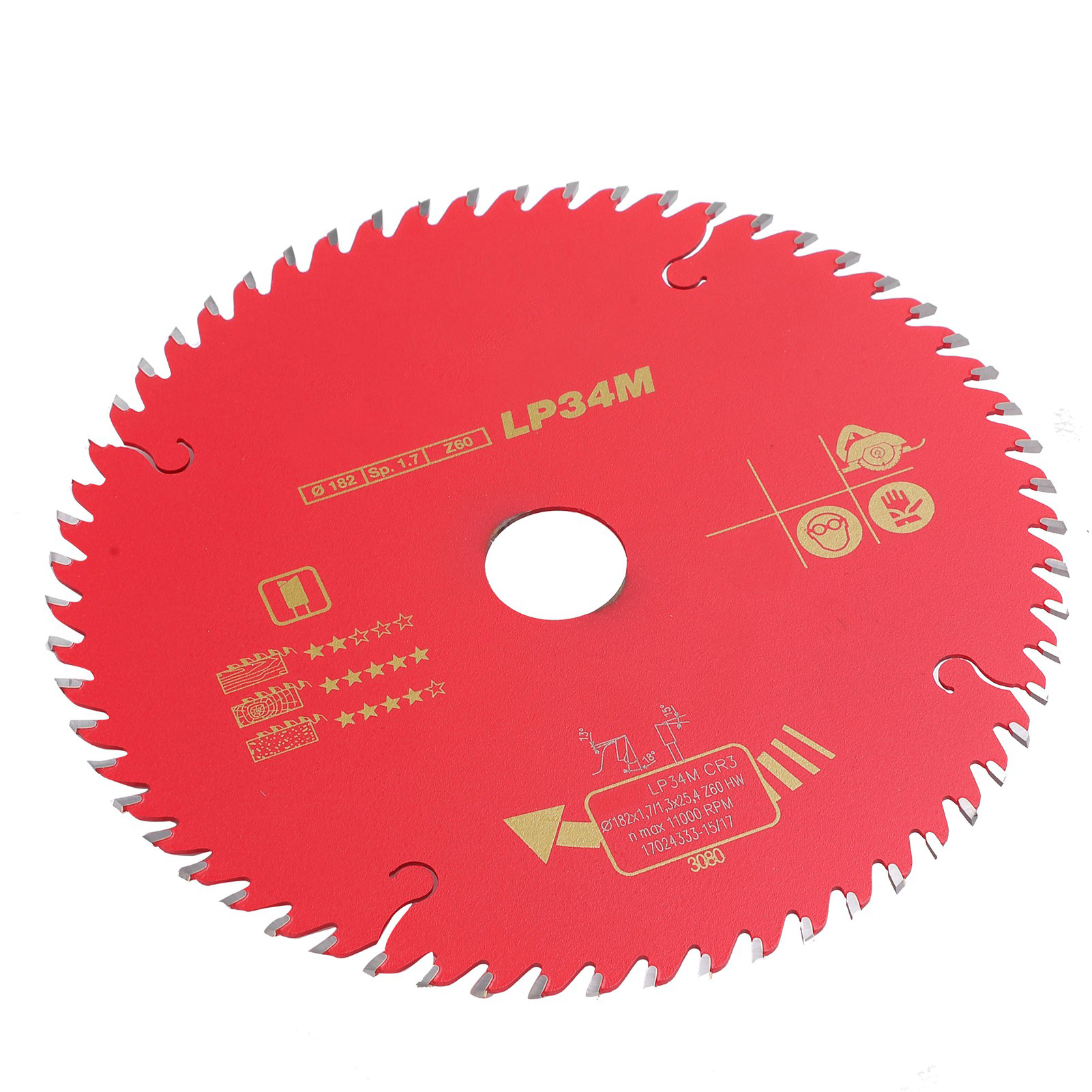 Hartmetall-sägeblatt 60t 11000 U/min Dünne Trennscheibe Holzbearbeitungswerkzeug 182x1,7x25,4‐60t