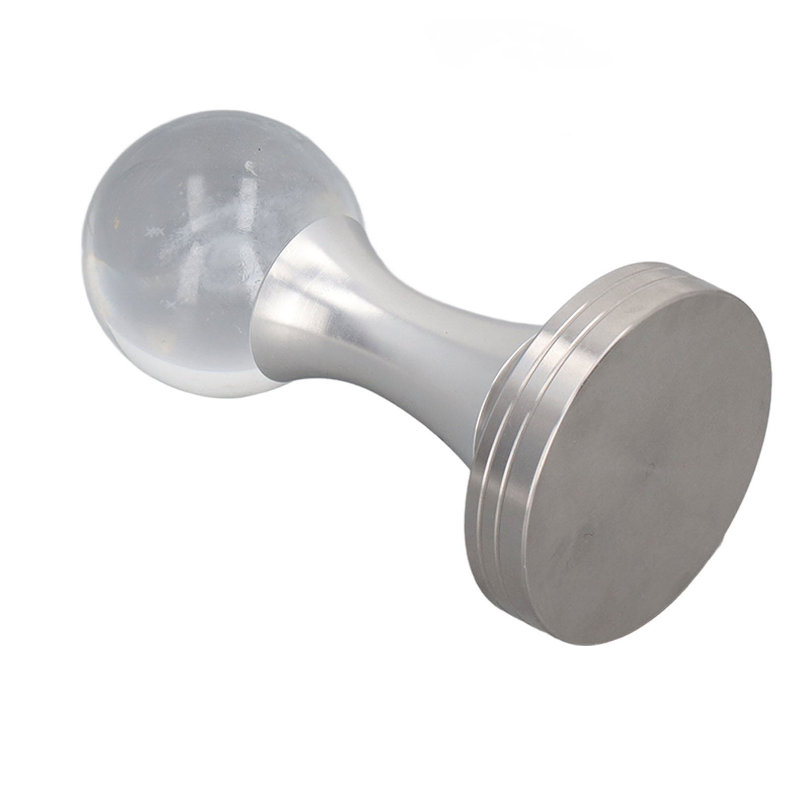 Kaffeestampfer Aus Lebensmittelechtem Edelstahl Mit Kristallkugel, Ideal Für Küche Und Geschäft, Silberfarbene Säule, 51 Mm/2 Zoll