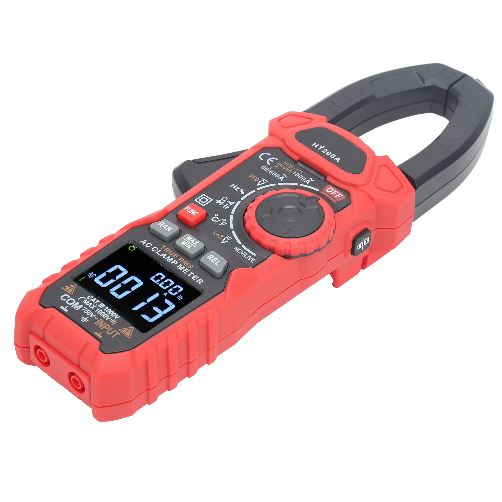 Ht208a Digitales Zangenmultimeter Mit 6000 Messpunkten, Spannungs- Und Stromprüfer Für Elektriker