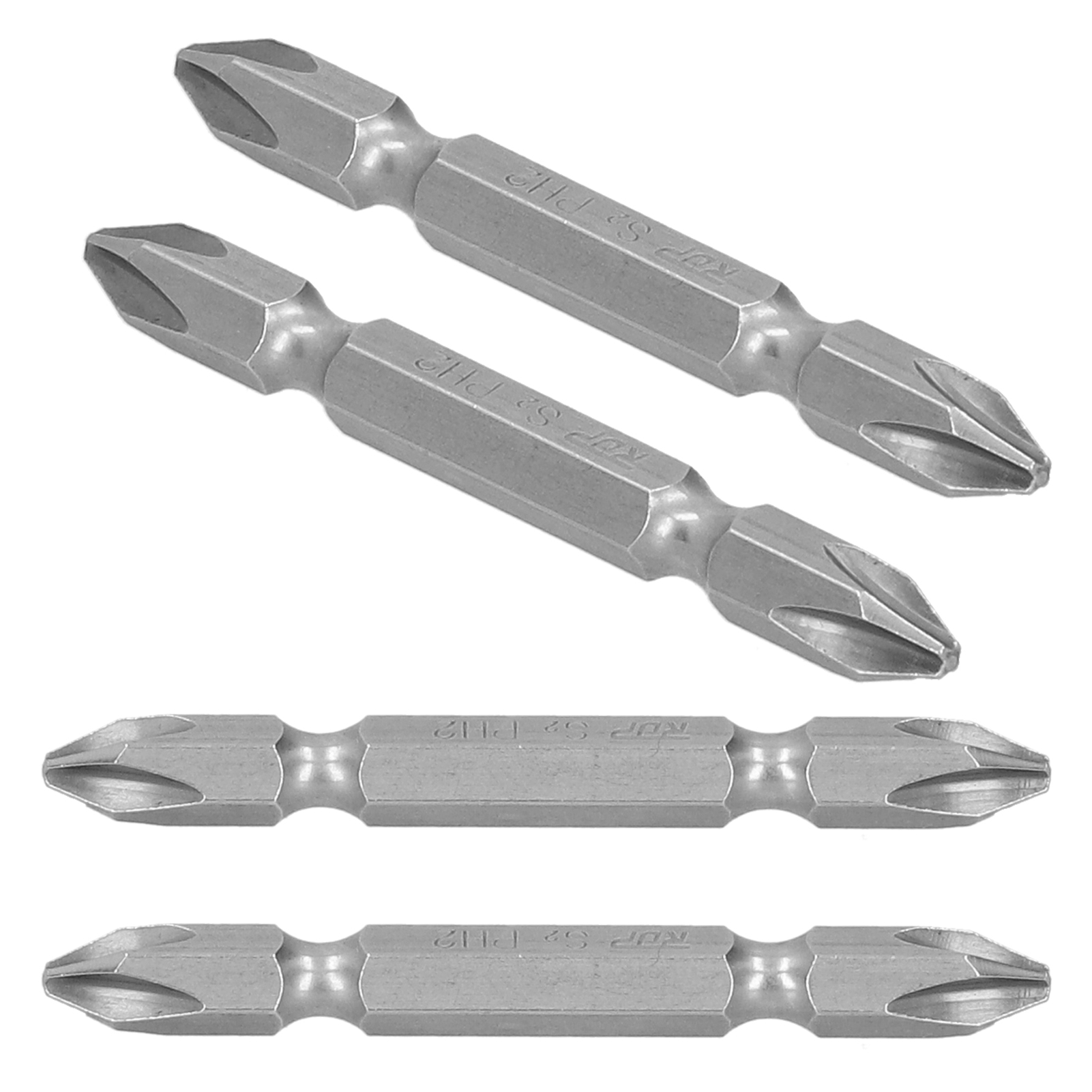 10-teiliges Set Elektrischer Schraubendreherbits Mit Doppelkopf, Kreuzschlitz, Starker Magnet, S1/4 Zoll, 65 Mm