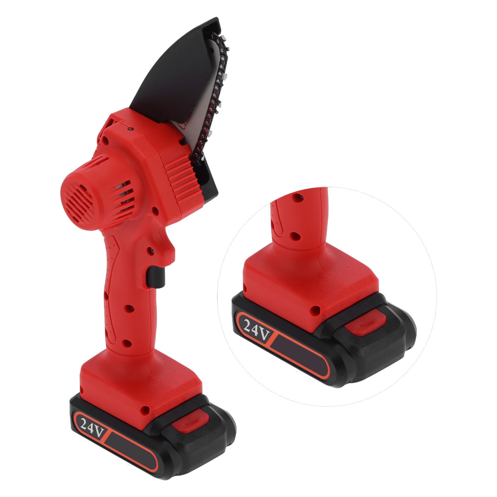 Mini-elektrokettensäge Mit Ladefunktion Für Holzbearbeitung, Garten Und Heckenschneiden, Fyd-003, Rot, Ac110-240v, Eu-stecker