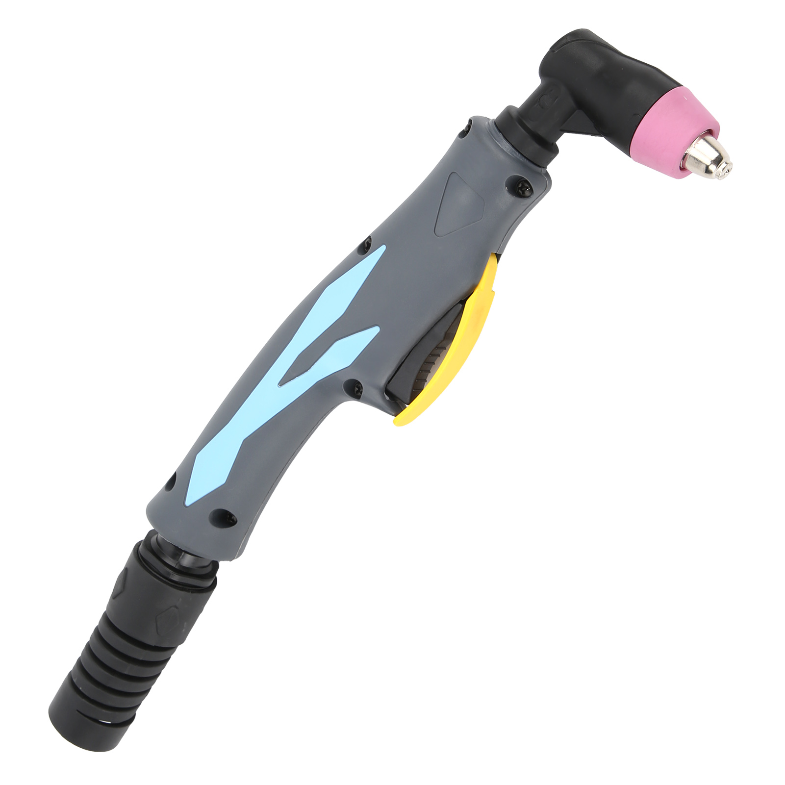 Schweißbrennerkopf, Plasma-schweiß- Und Schneidpistole Mit Blauem Gebogenem Griff, Schweißerzubehör