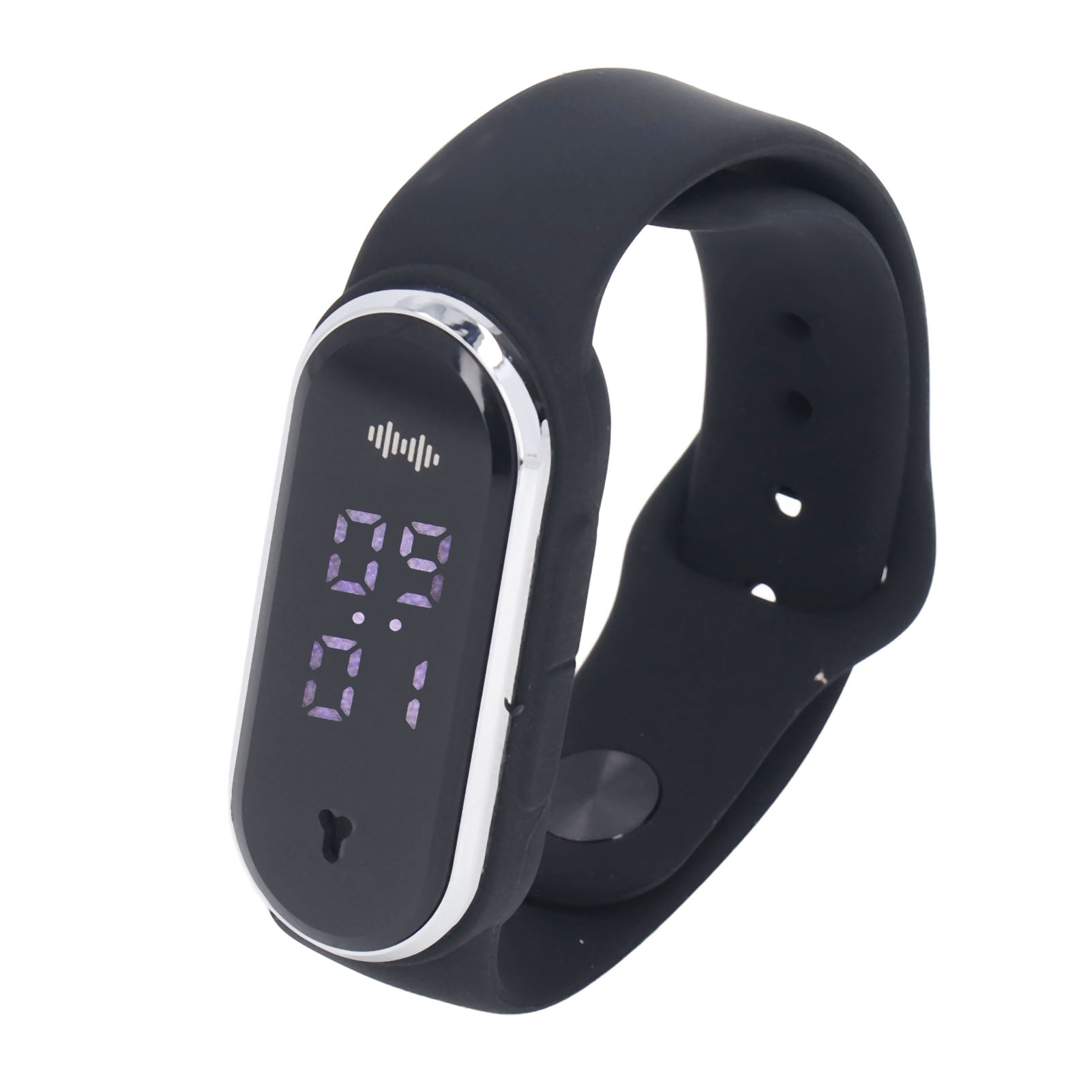 Wiederaufladbares Ultraschall-mückenabwehrarmband Aus Silikagel Über Usb Für Den Außenbereich, Schwarz.