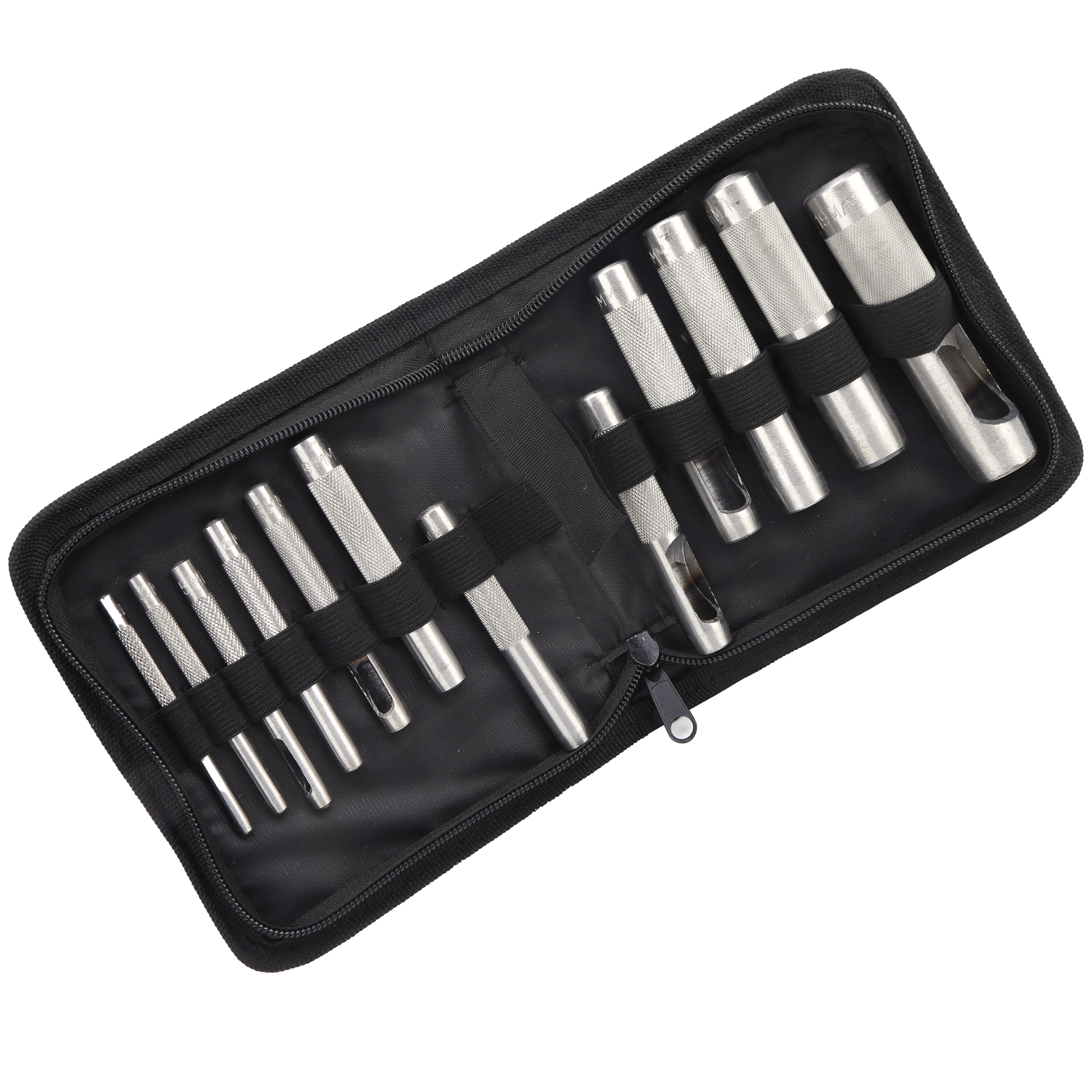 12-teiliges Set Aus Lederlochern Aus Kohlenstoffstahl, Manuelle Lochstanzen, Meißel, Werkzeug Für Gürtel, 3–19 Mm