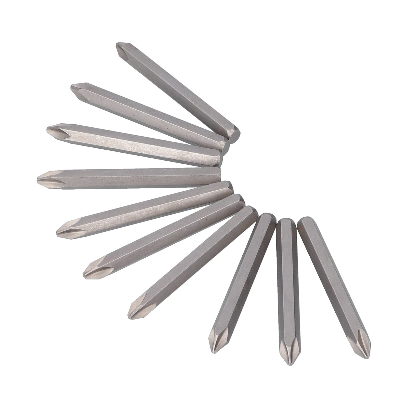 10 Stück Magnetische Kreuzschlitzschraubendreher-bits Aus S2-stahl, 5/16 Zoll Sechskantschaft, Industriebedarf